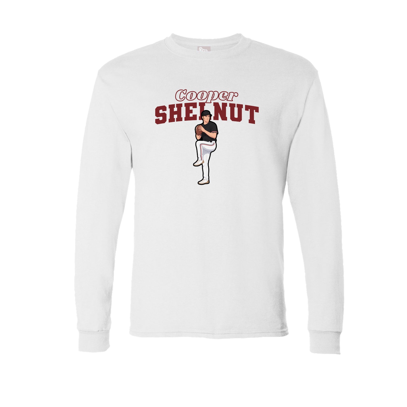 Long Sleeve Tee — Name Arch in White