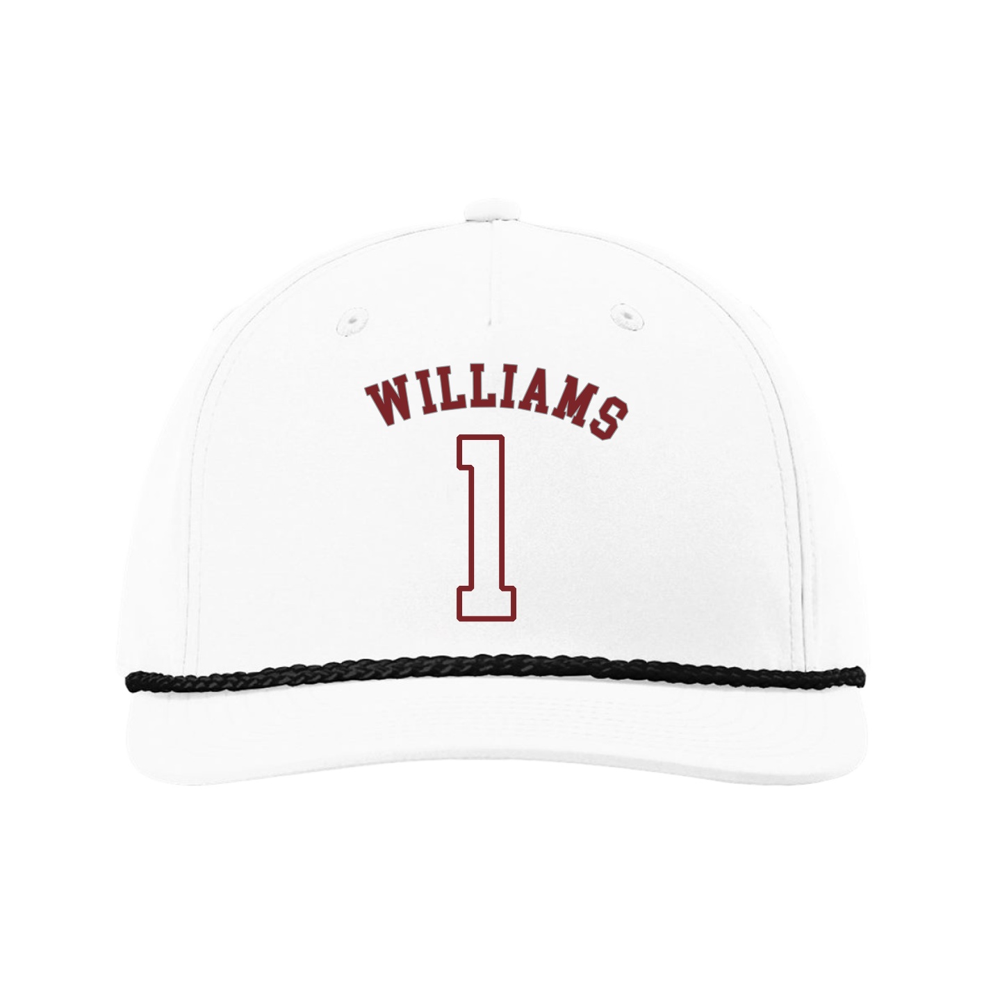 Five-Panel Classic Rope Cap — Shirsey Arch in White