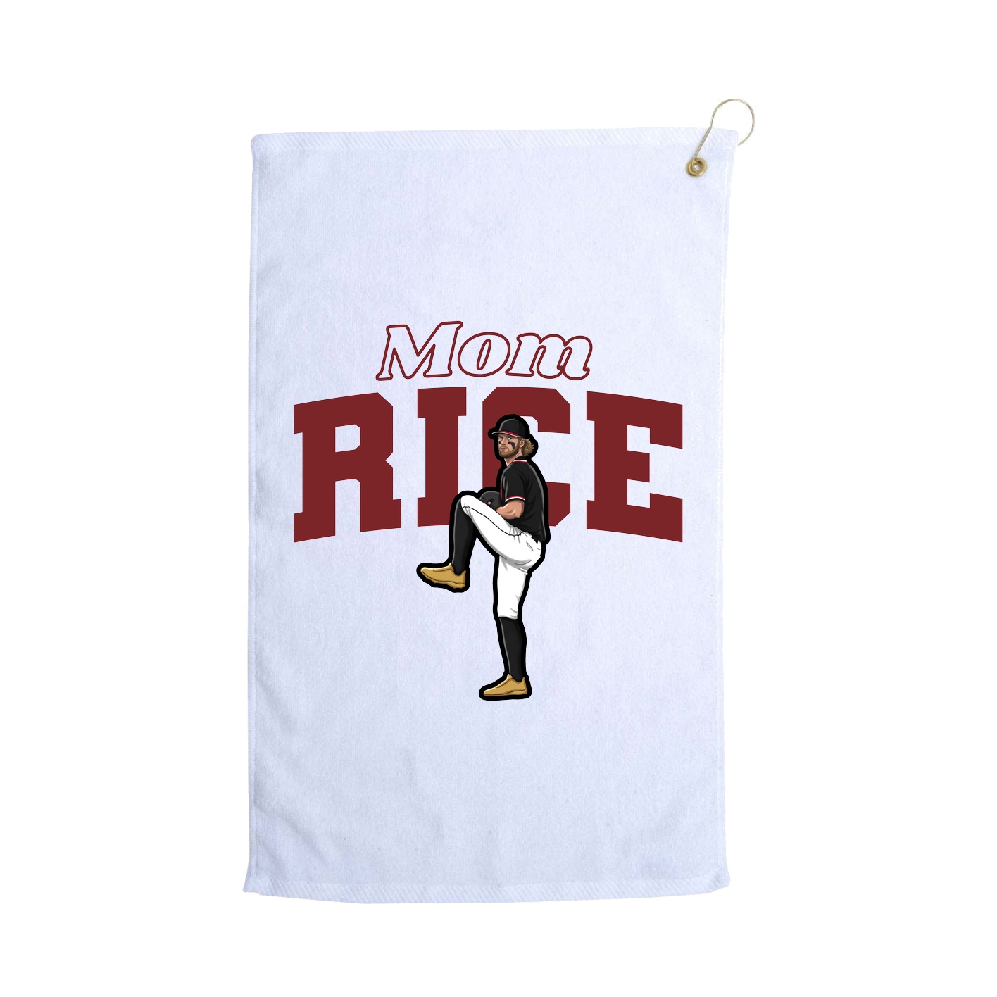 Golf Towel — Mothers Day Block in White