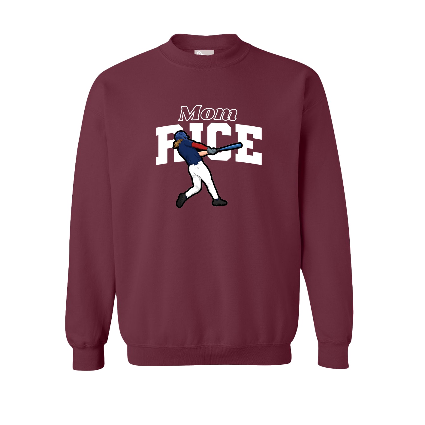 Fleece Crew — Mothers Day Block in Maroon