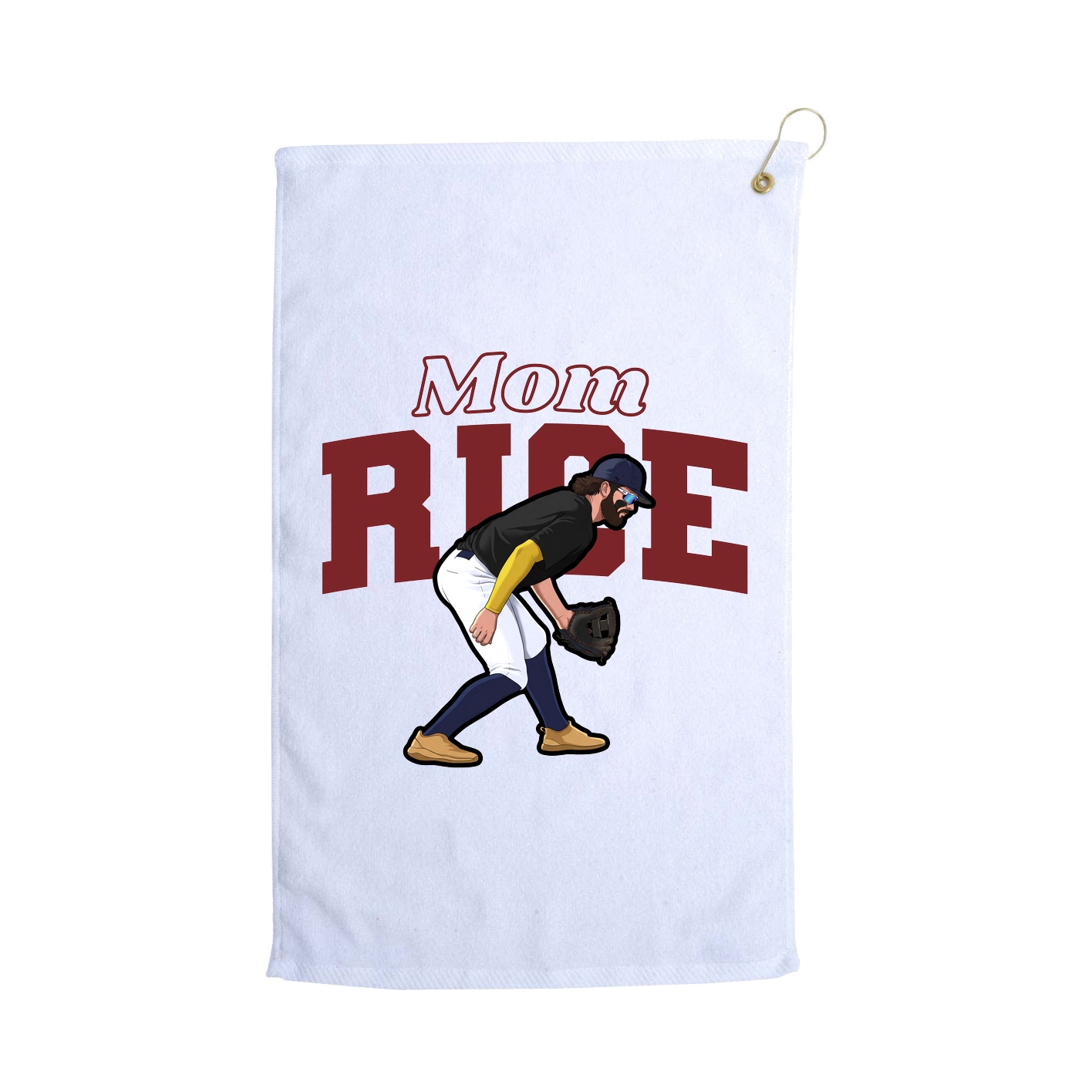 Golf Towel — Mothers Day Block in White