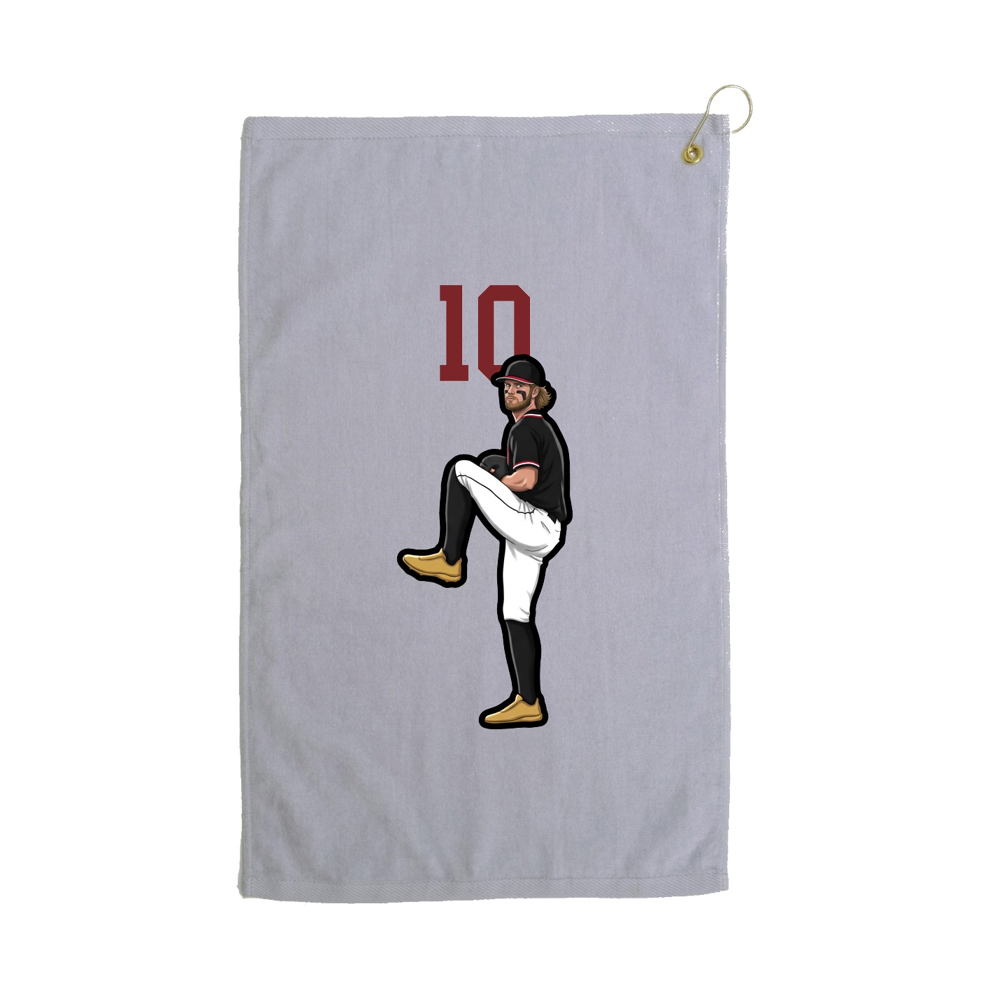 Golf Towel — Number Top in Grey
