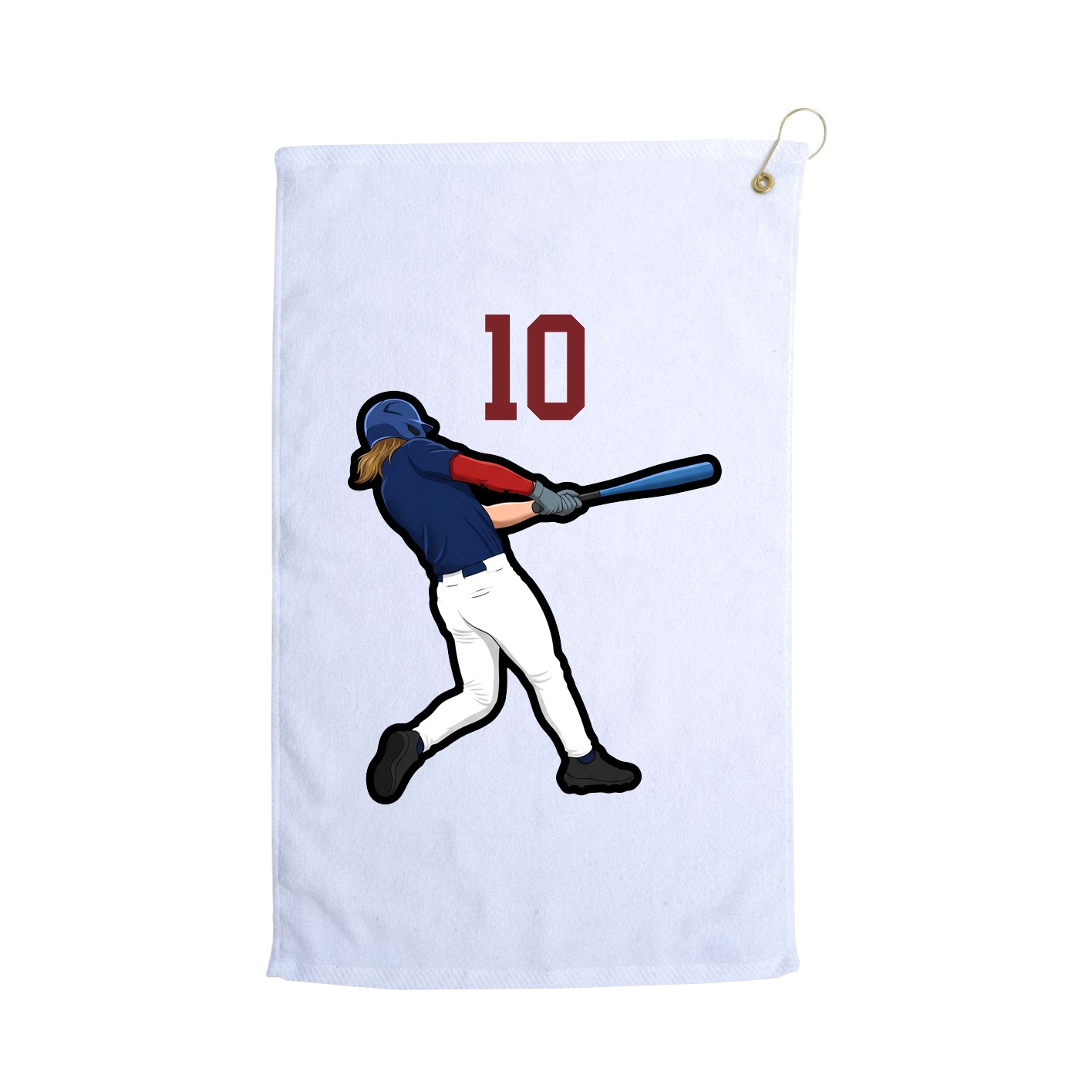 Golf Towel — Number Top in White