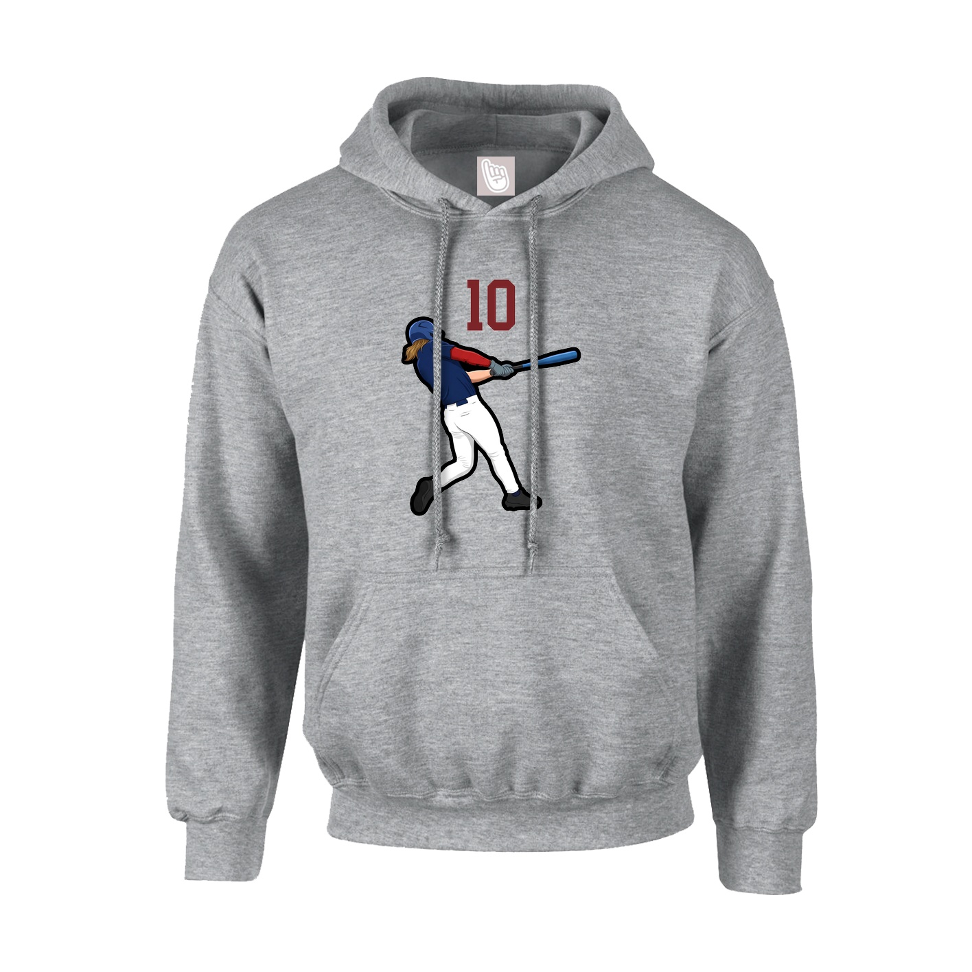 Hoodie — Number Top in Grey