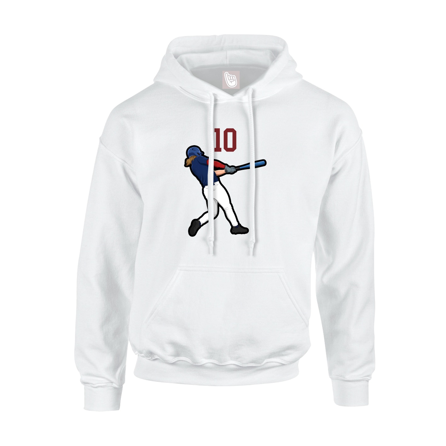 Youth Hoodie — Number Top in White
