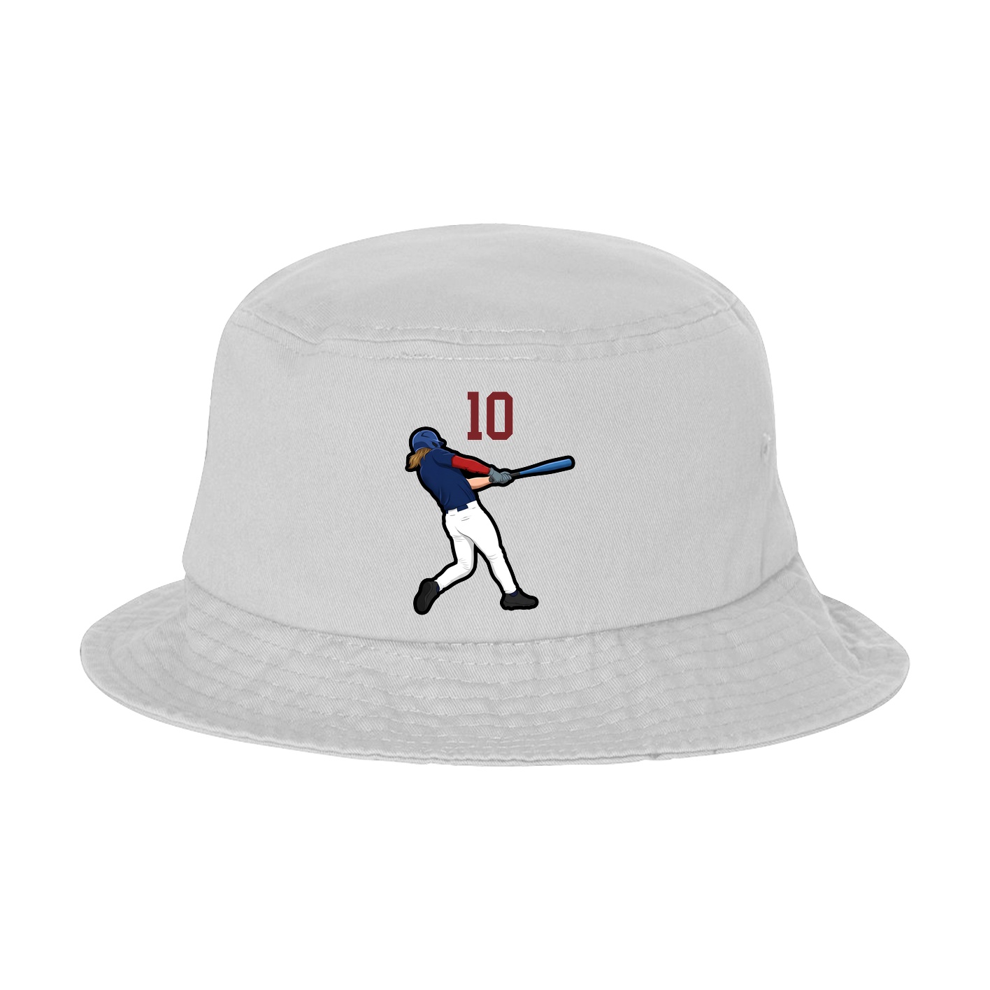 Bucket Cap — Number Top in White