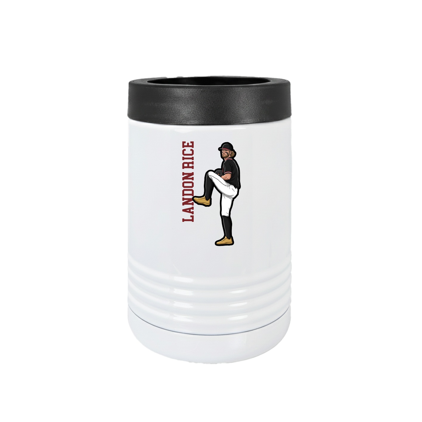 Beverage Holder — Name Vertical in White