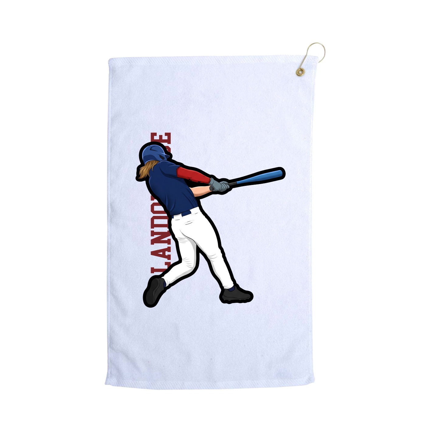 Golf Towel — Name Vertical in White