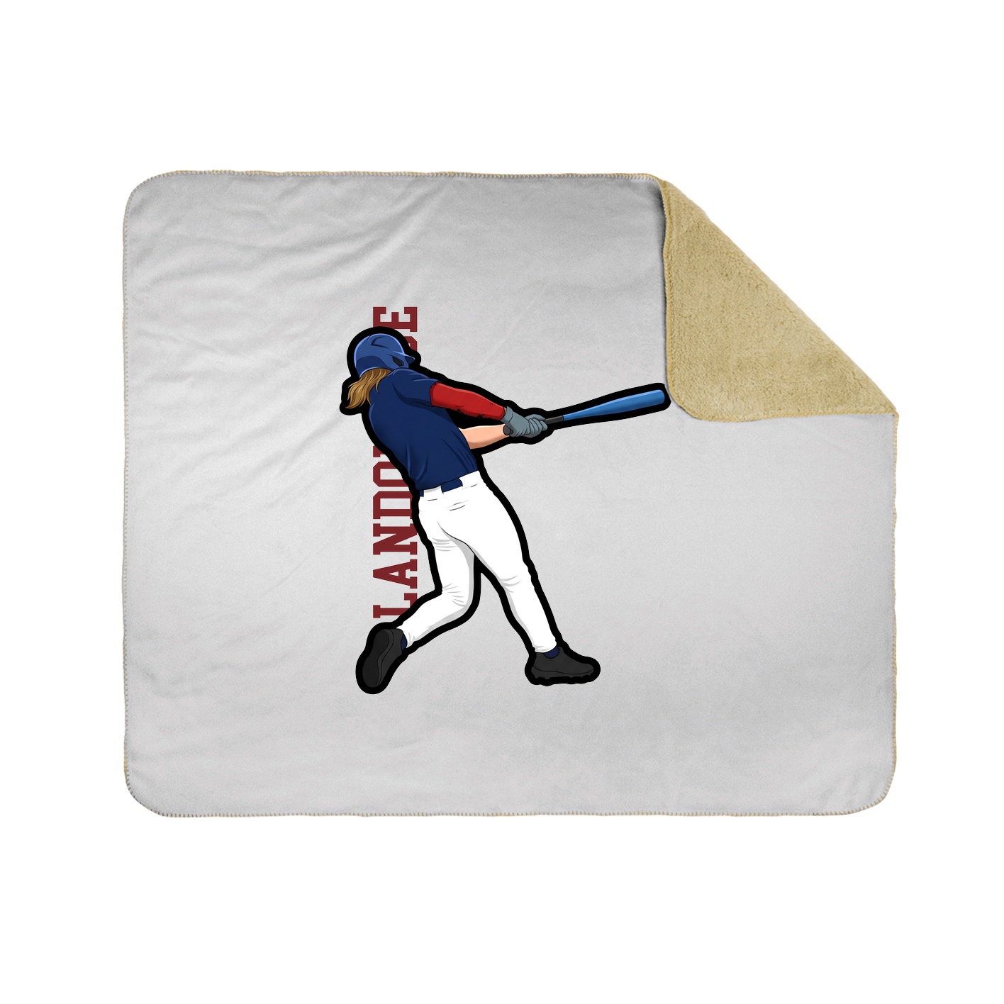 Throw Blanket — Name Vertical in White
