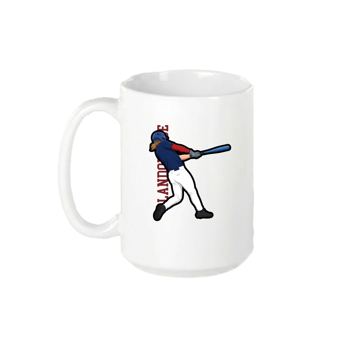 15oz Coffee Mug — Name Vertical in White