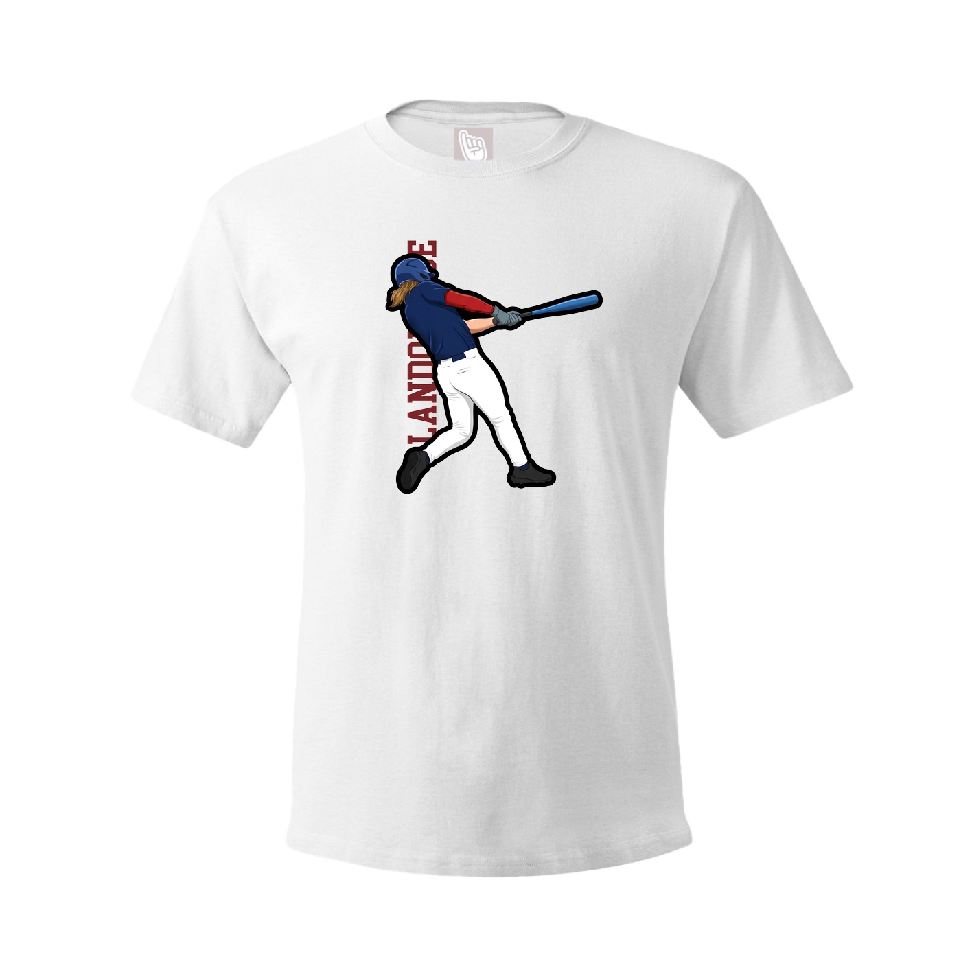 Youth Tee — Name Vertical in White