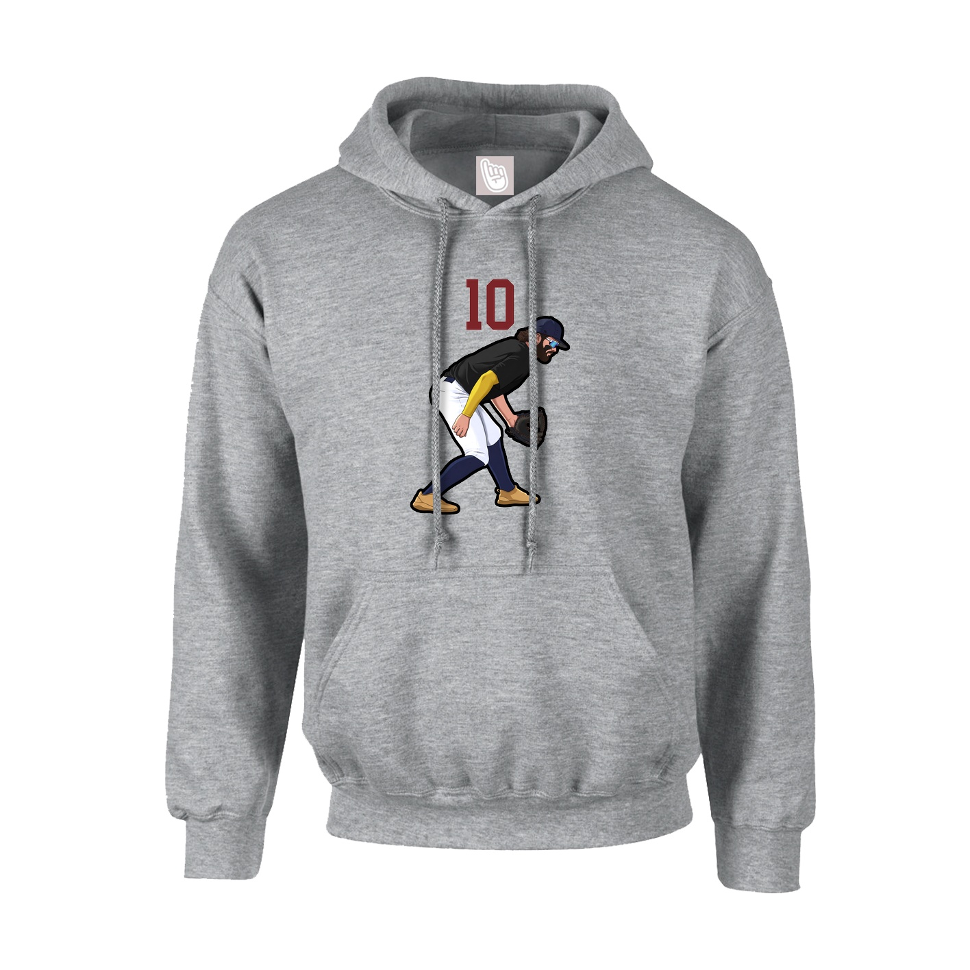 Hoodie — Number Top in Grey