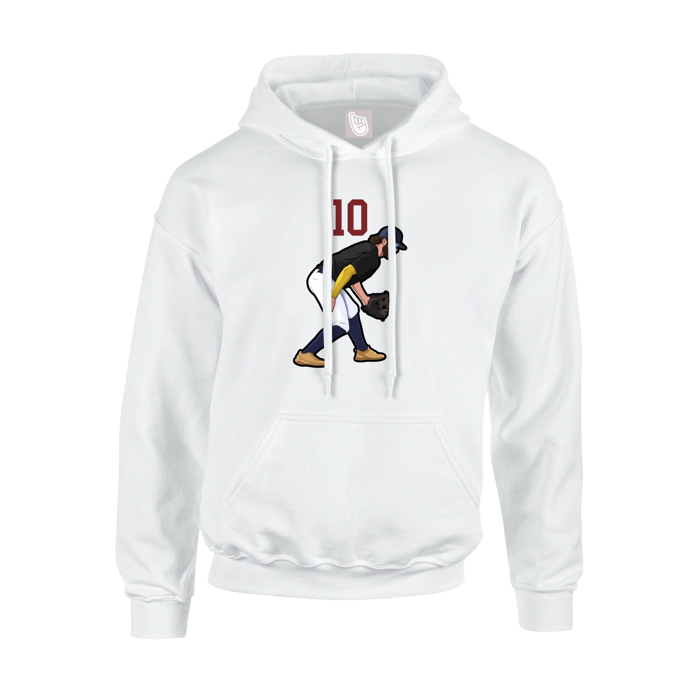 Youth Hoodie — Number Top in White