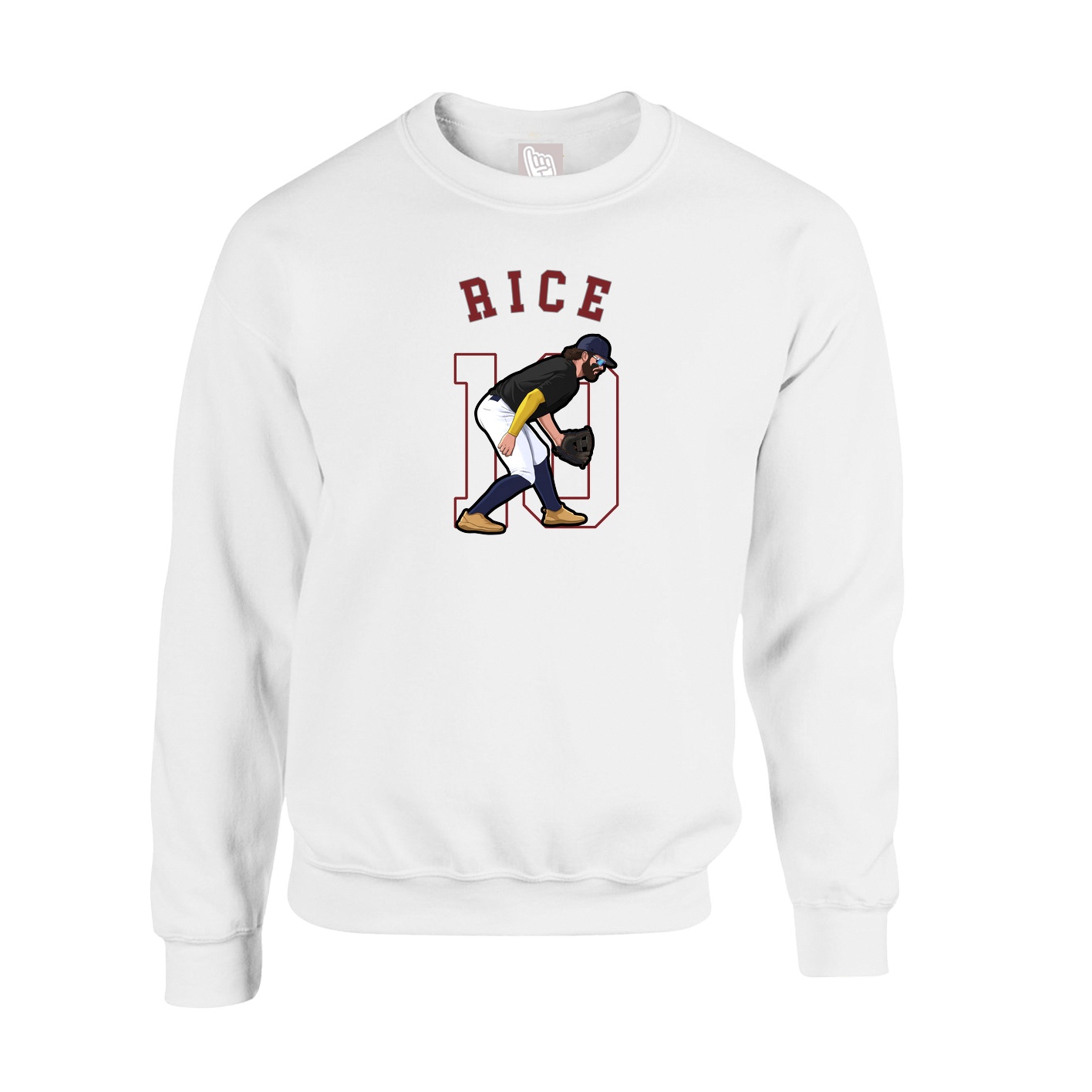 Fleece Crew — Shirsey Arch in White