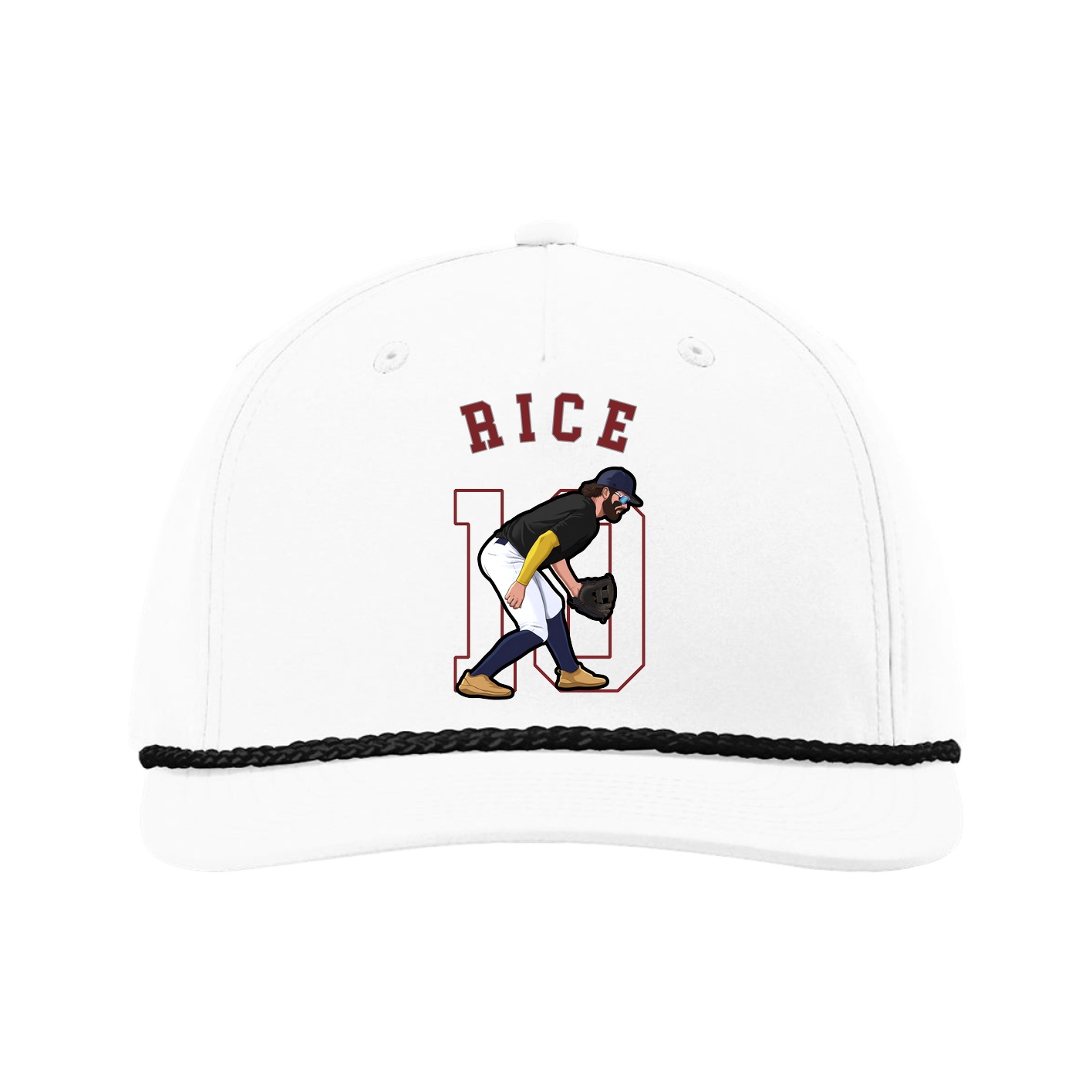 Five-Panel Classic Rope Cap — Shirsey Arch in White