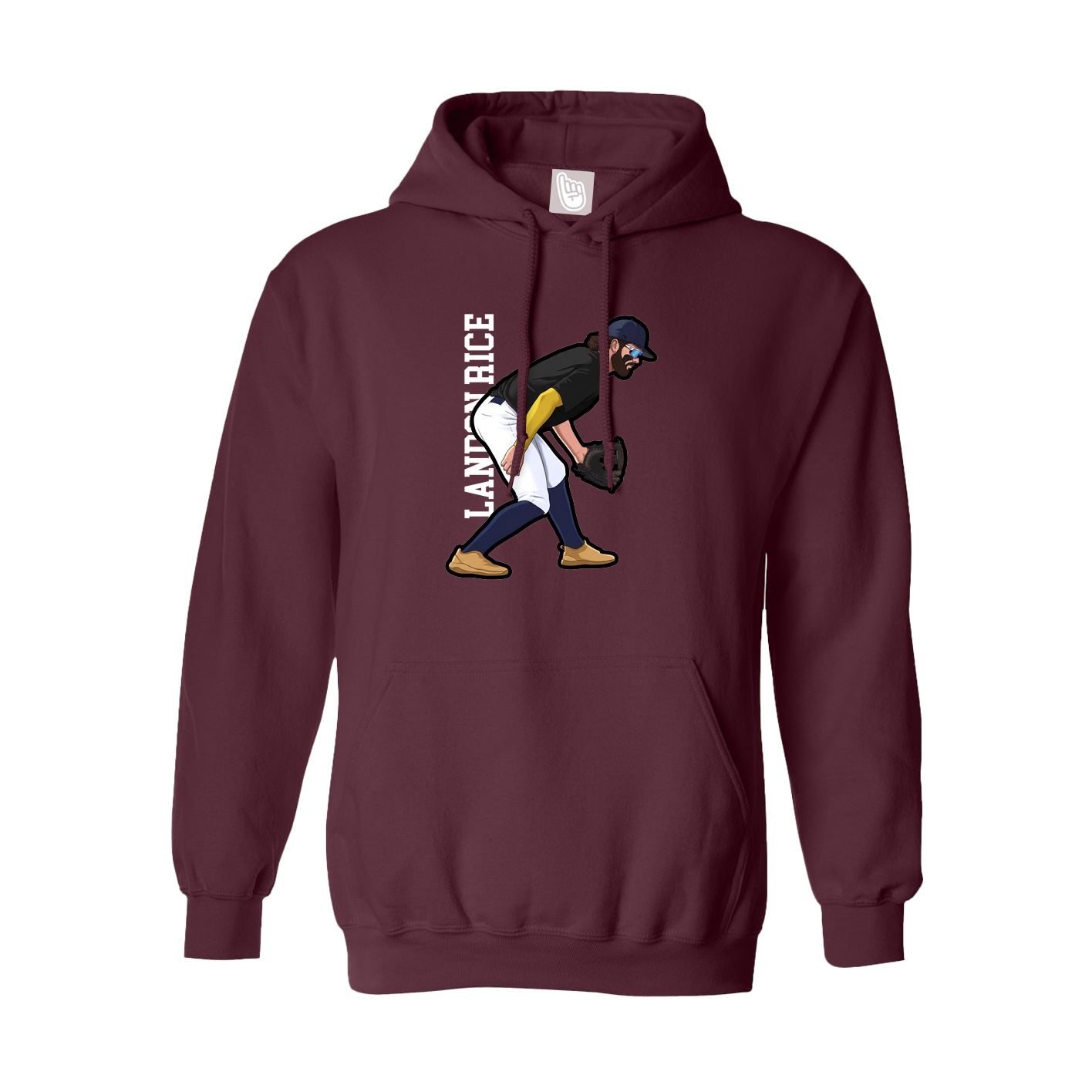 Hoodie — Name Vertical in Maroon