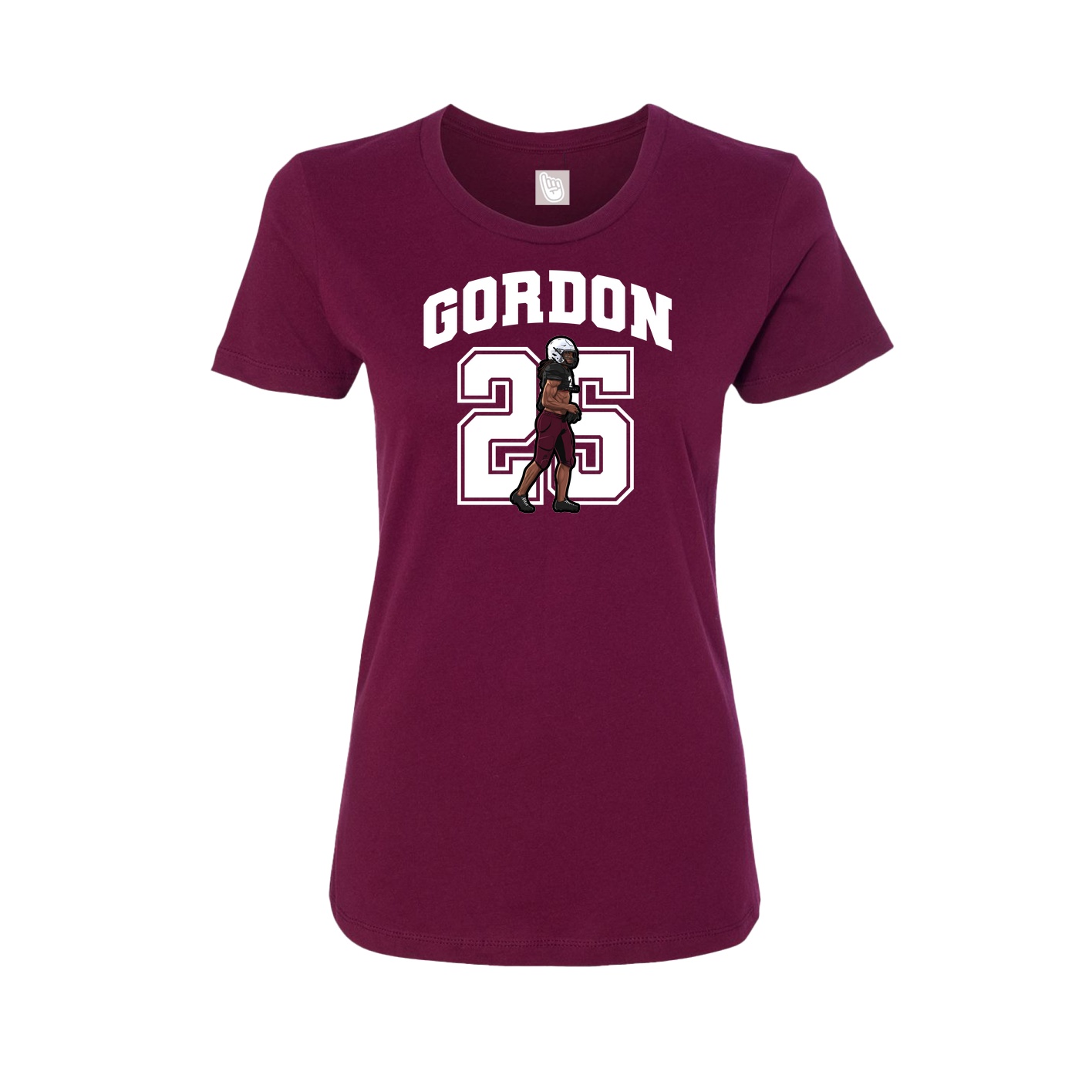 Fitted Women's Tee — Number in Maroon