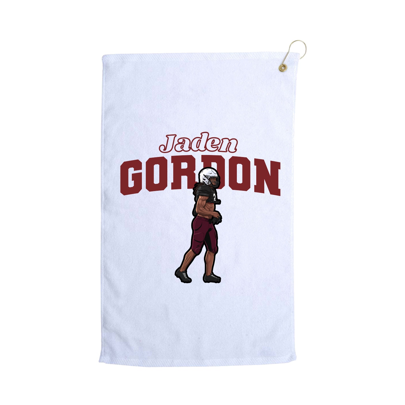 Golf Towel — Name Arch in White