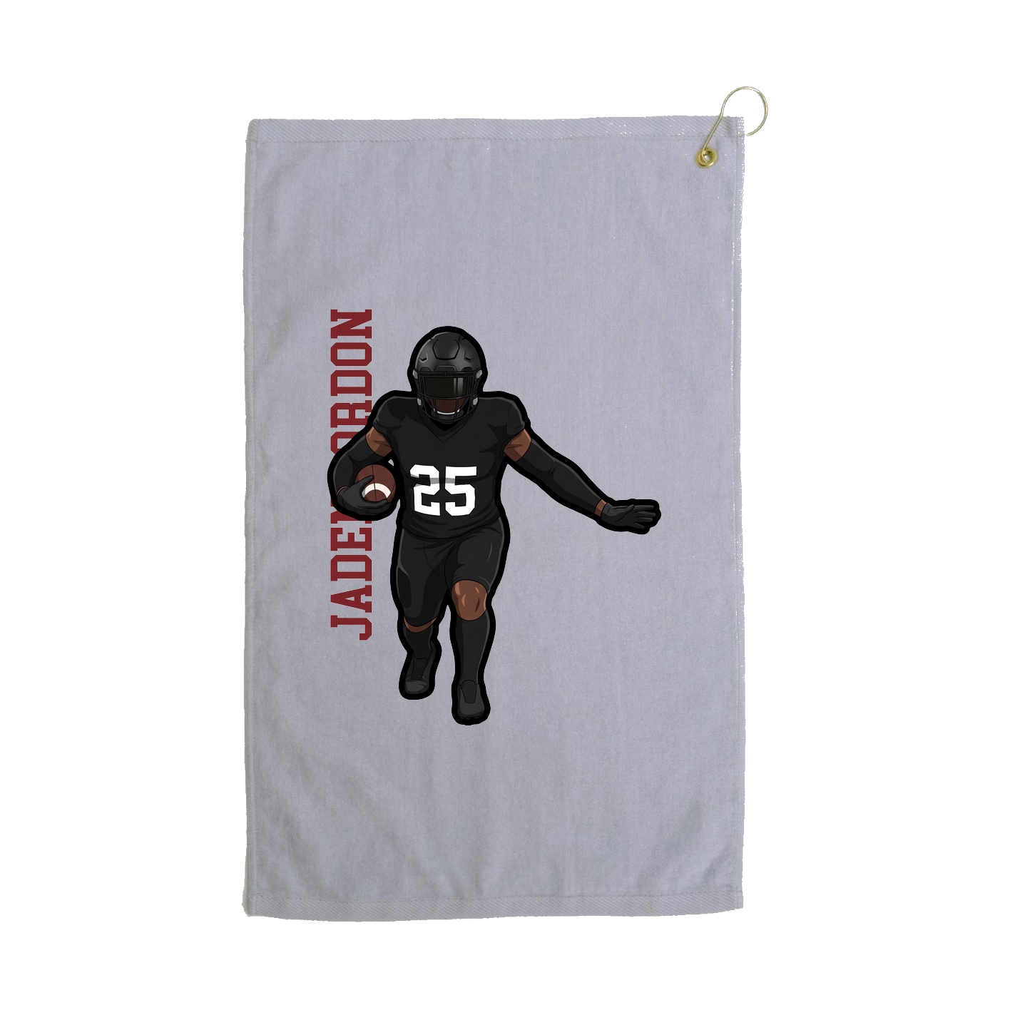 Golf Towel — Name Vertical in Grey