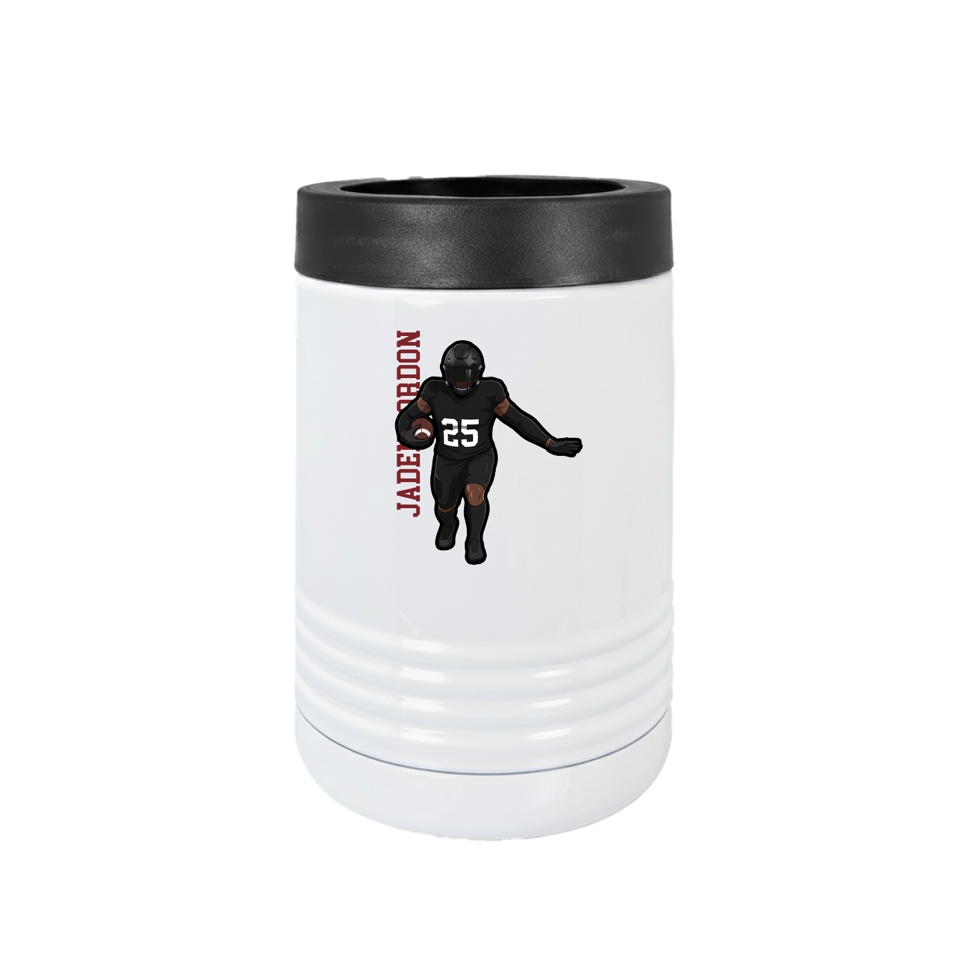 Beverage Holder — Name Vertical in White