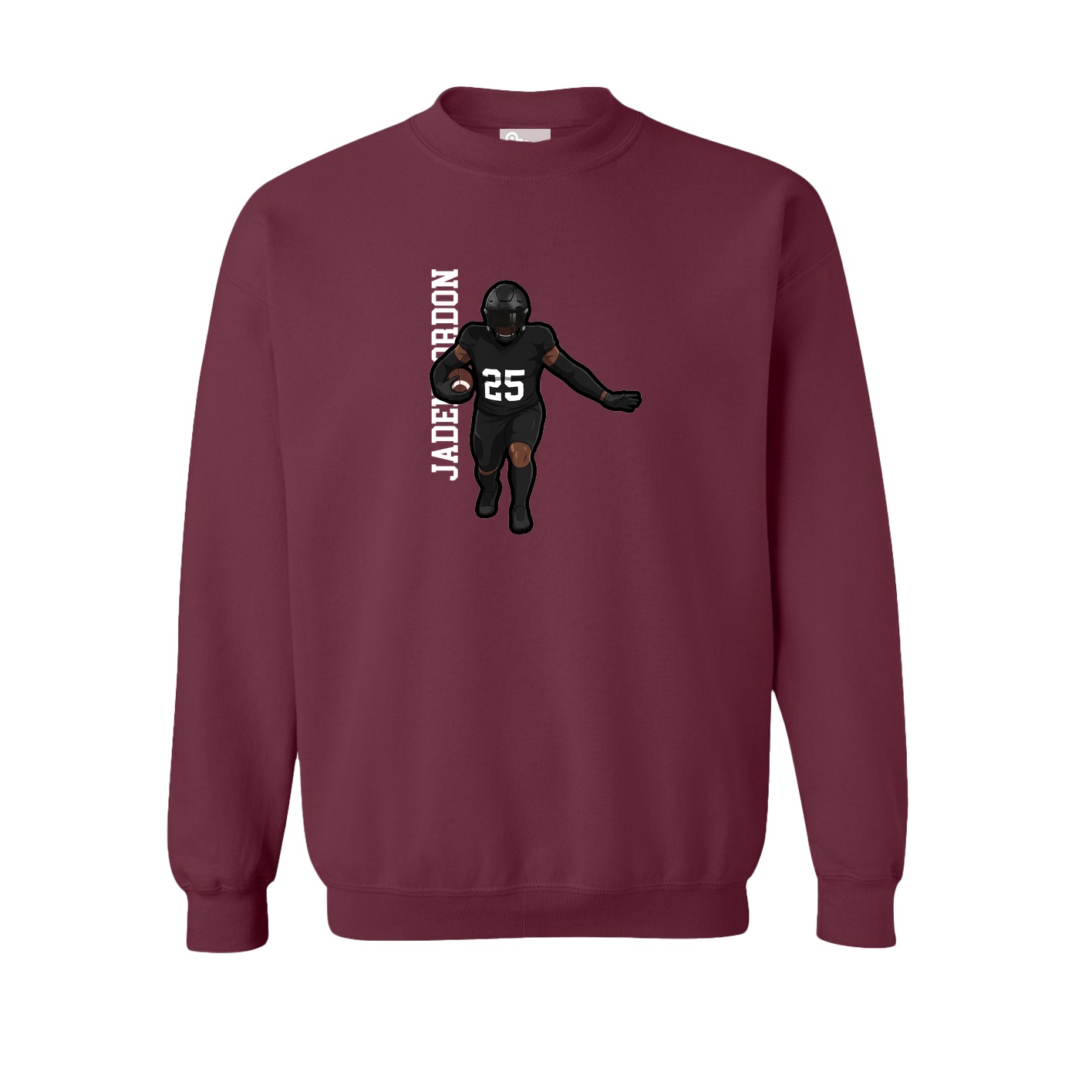 Fleece Crew — Name Vertical in Maroon
