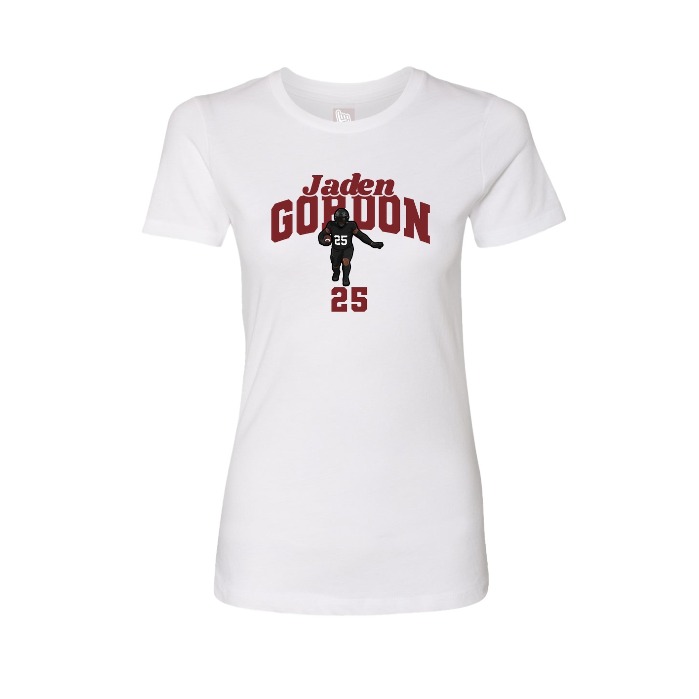 Fitted Women's Tee — Signature Arch in White