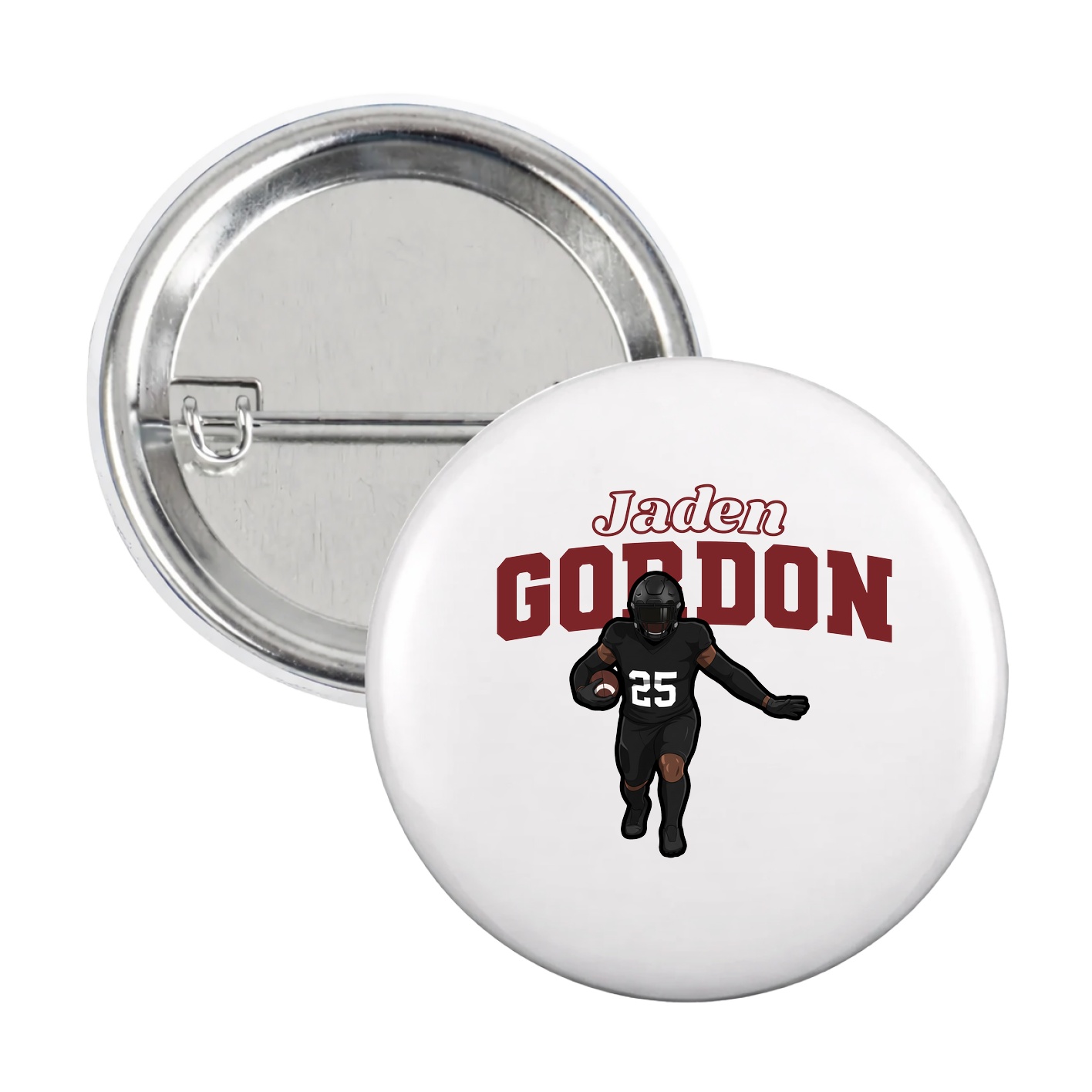 Game Day Button — Name Arch in White
