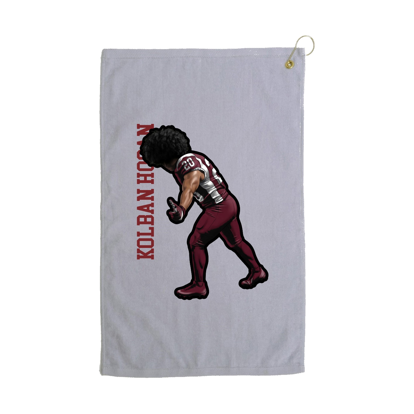 Golf Towel — Name Vertical in Grey