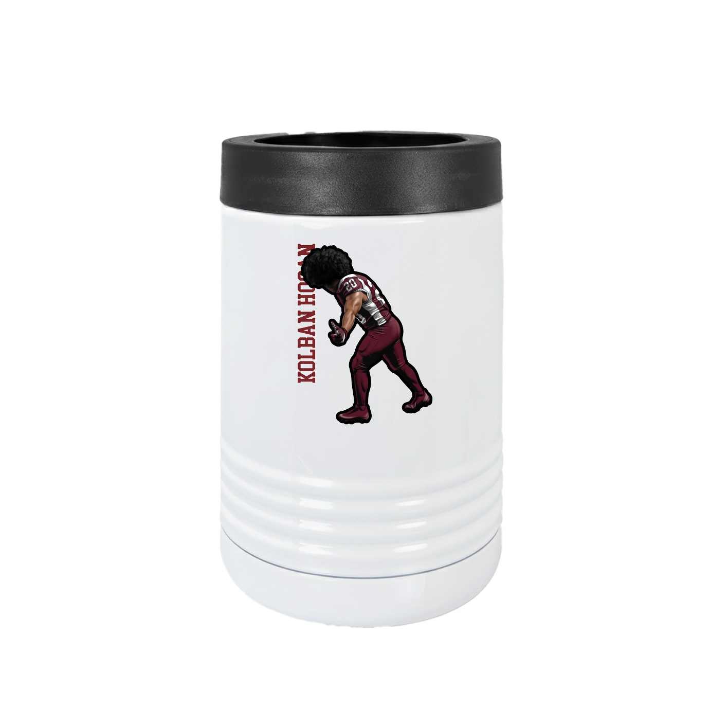 Beverage Holder — Name Vertical in White