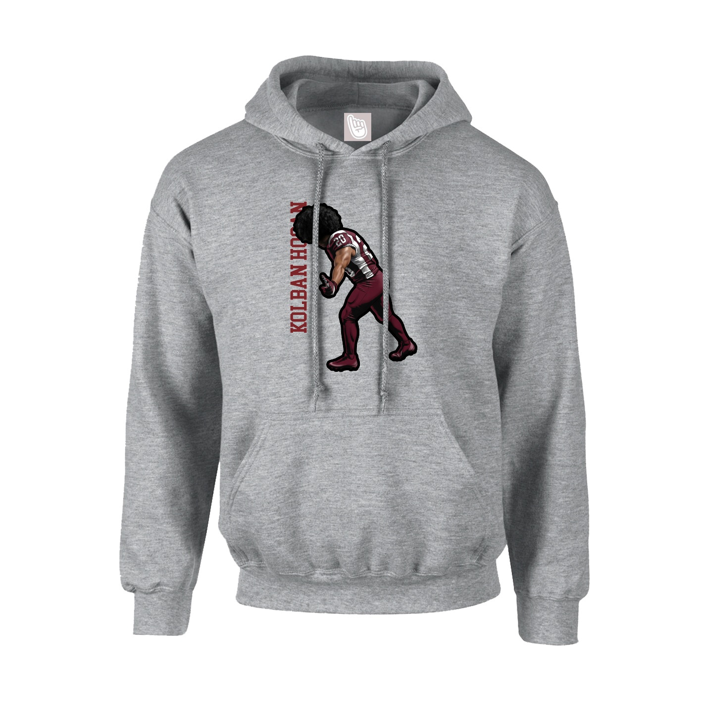 Hoodie — Name Vertical in Grey