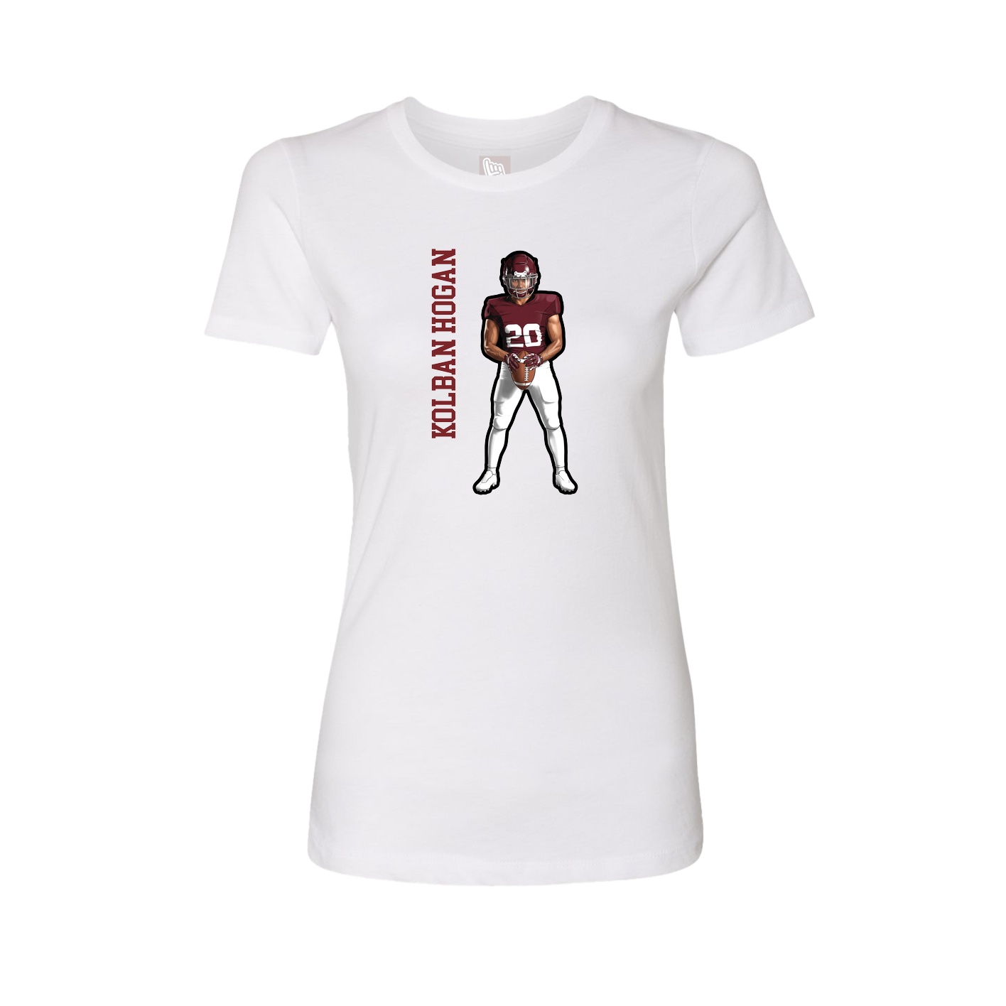 Fitted Women's Tee — Name Vertical in White