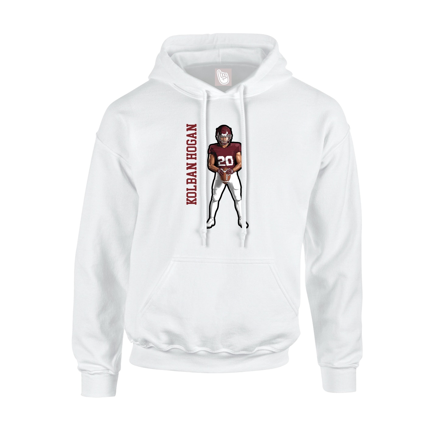 Youth Hoodie — Name Vertical in White