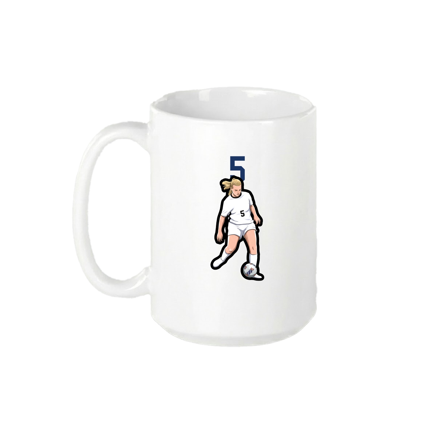 15oz Coffee Mug — Number Top in White