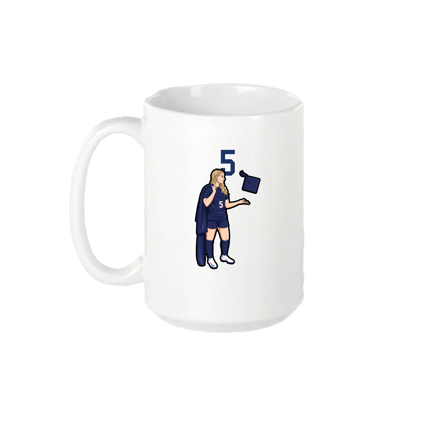 15oz Coffee Mug — Number Top in White