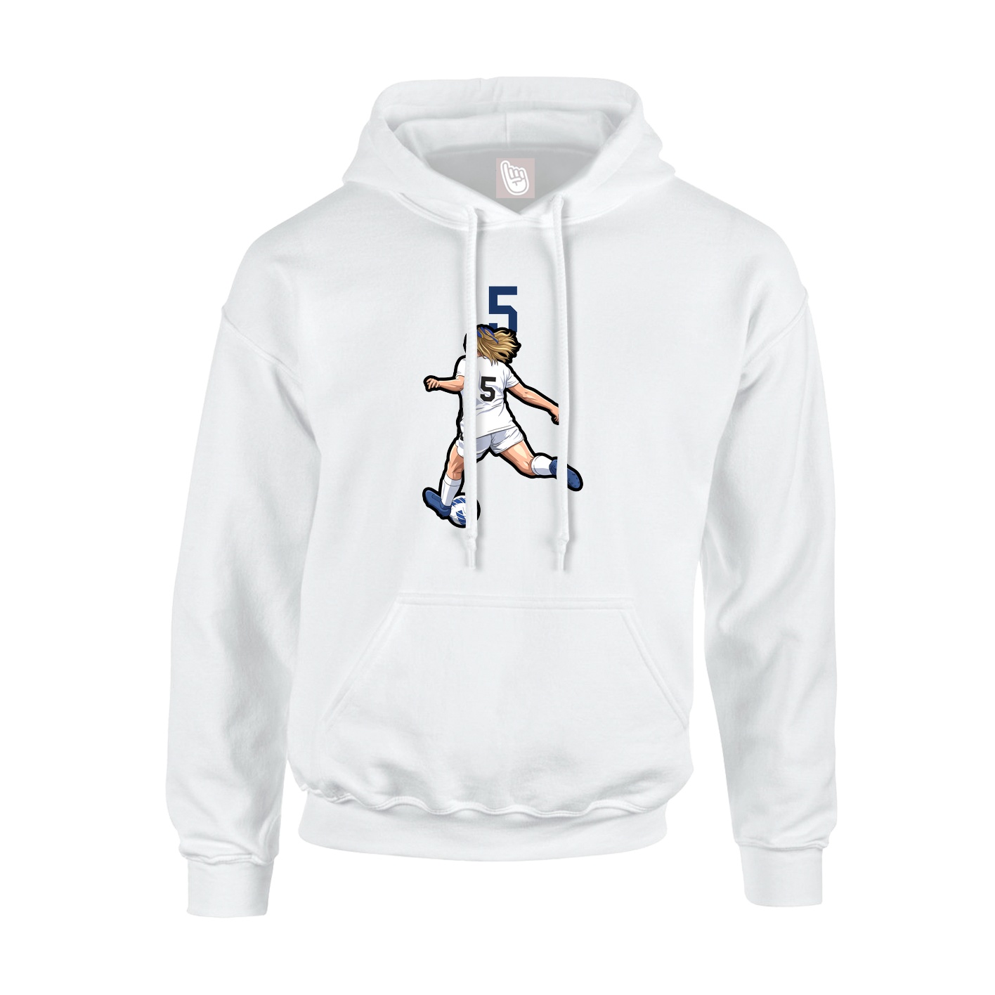 Youth Hoodie — Number Top in White