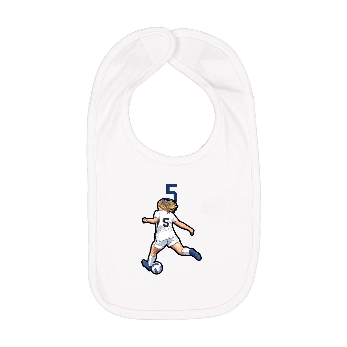 Infant Bib — Number Top in White