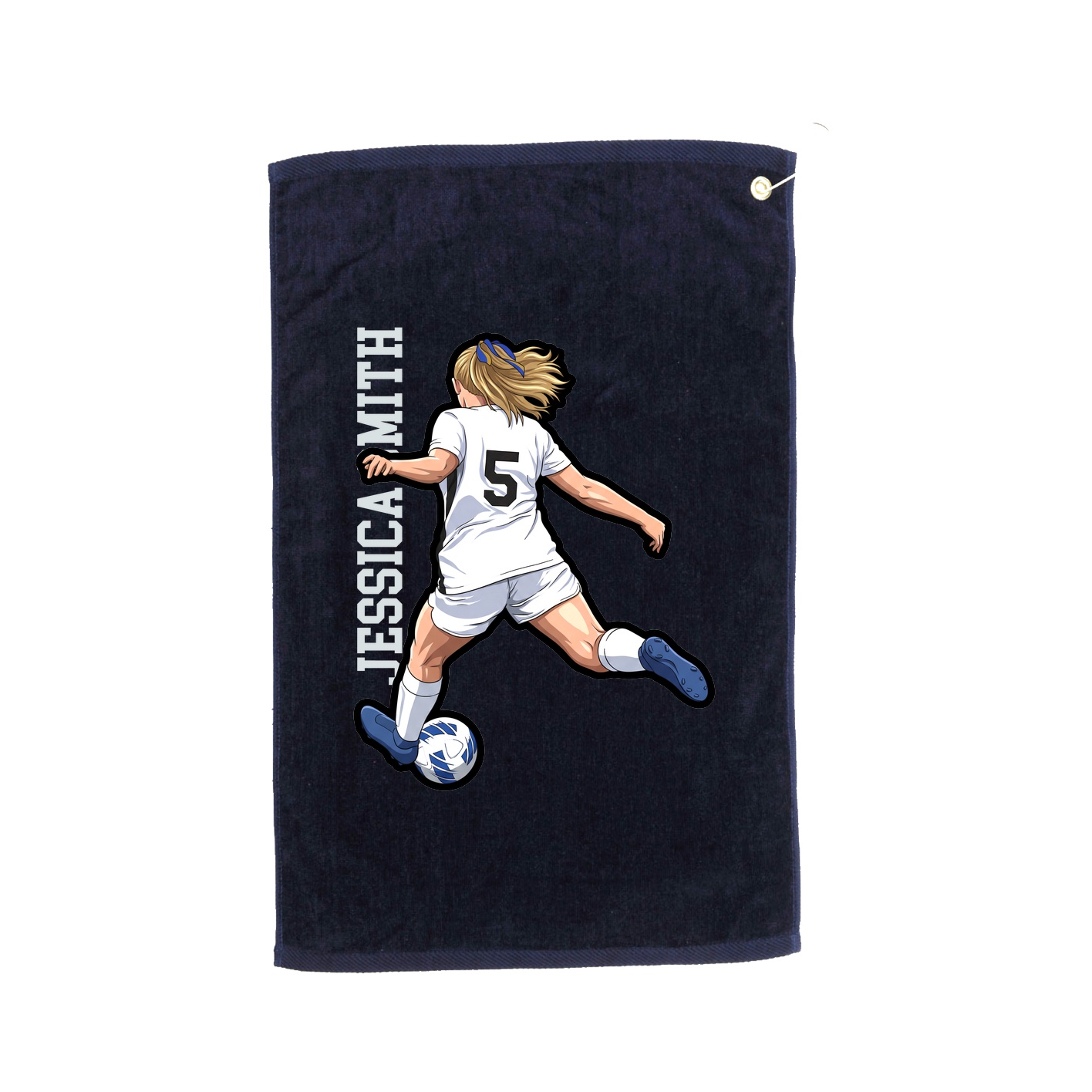 Golf Towel — Name Vertical in Navy