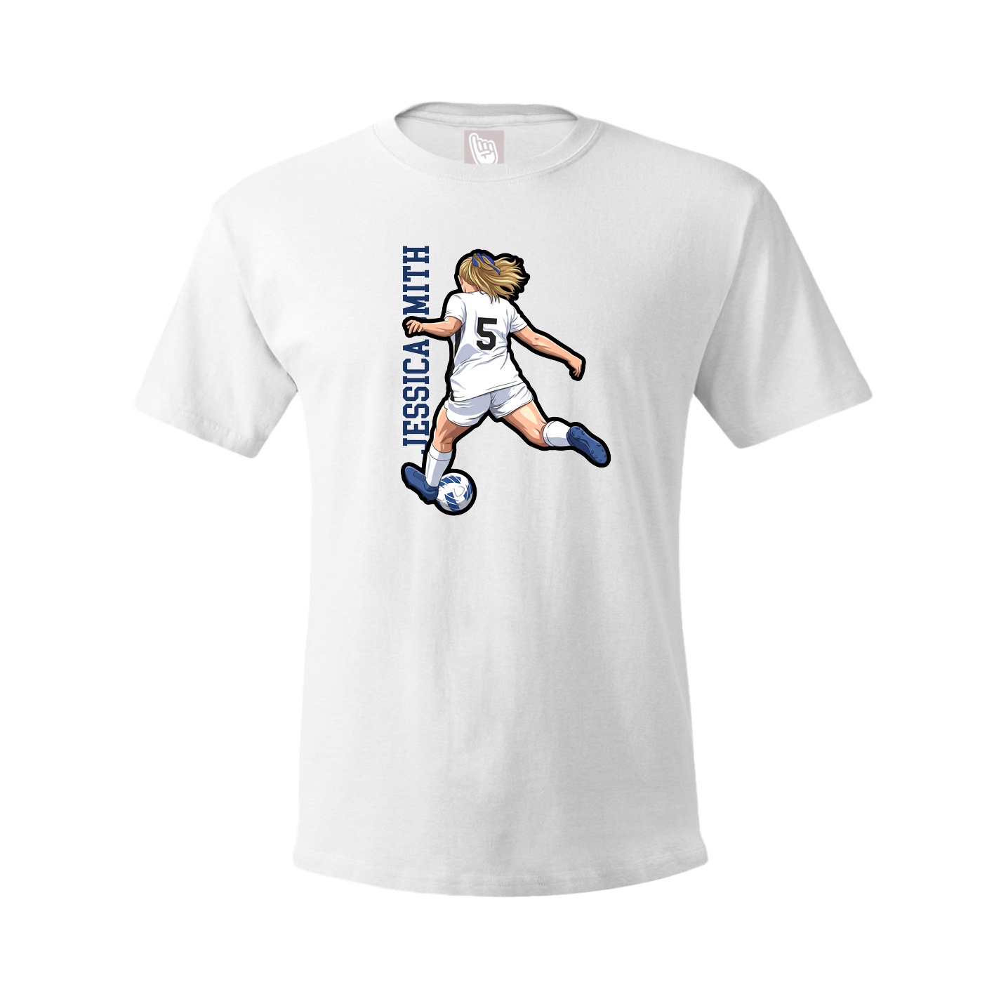 Youth Tee — Name Vertical in White