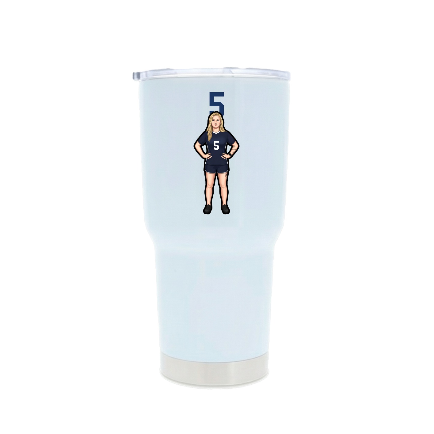 30oz Stainless Steel Tumbler — Number Top in White