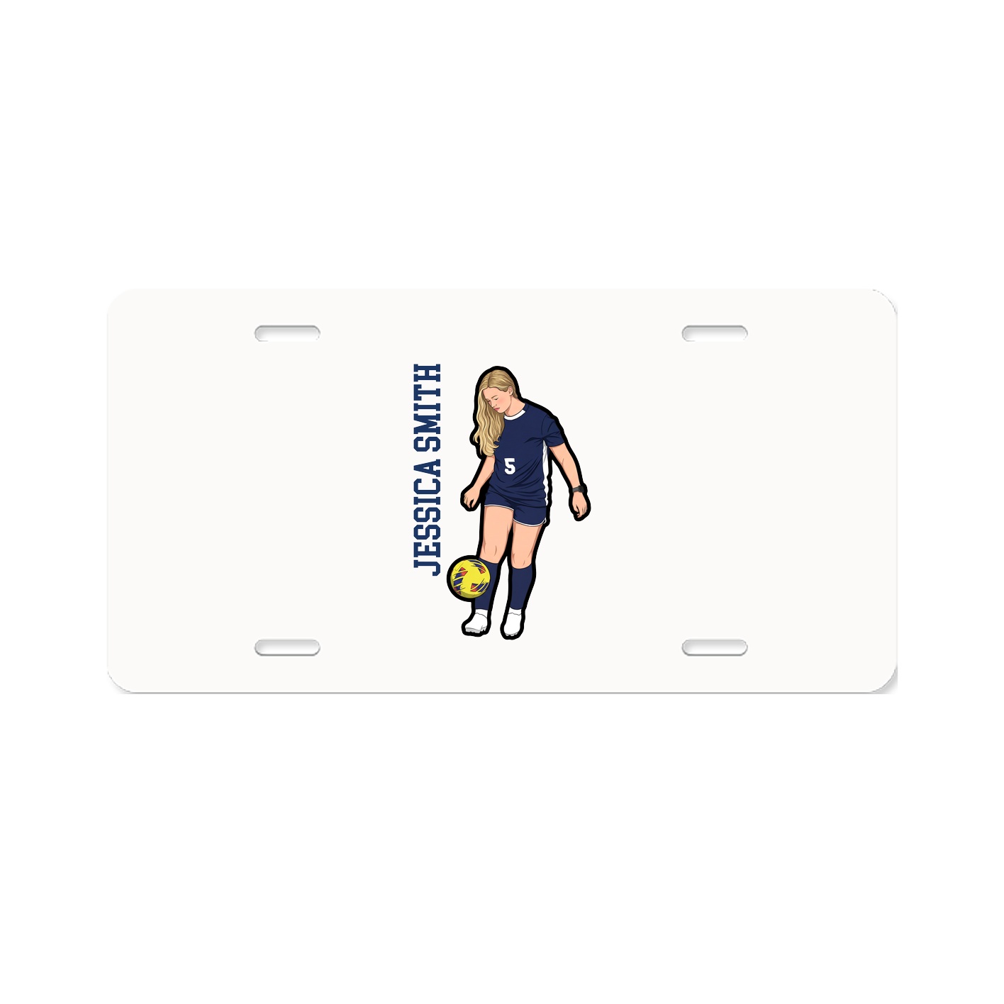 License Plate — Name Vertical in Classic