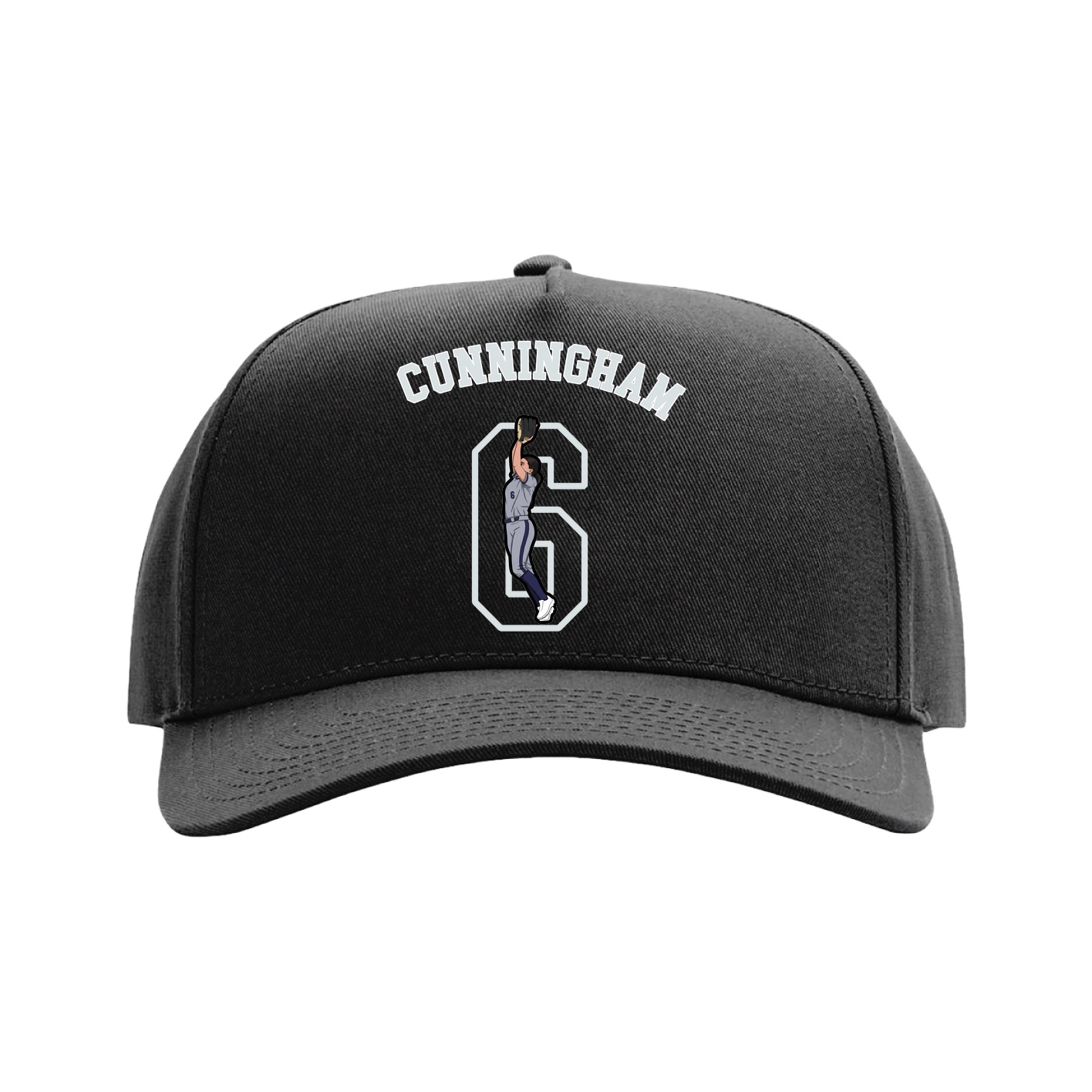 Full Fabric Five-Panel Champ Cap — Shirsey Arch in Black