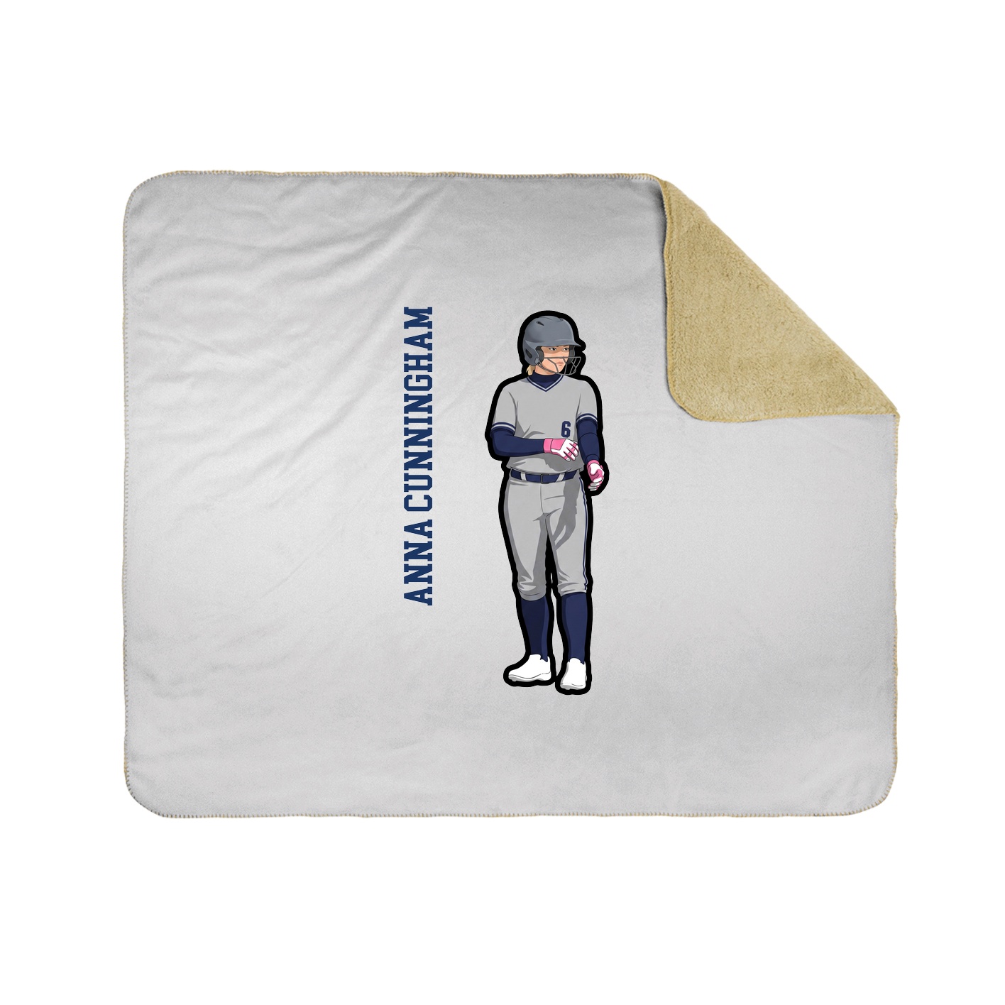 Throw Blanket — Name Vertical in White