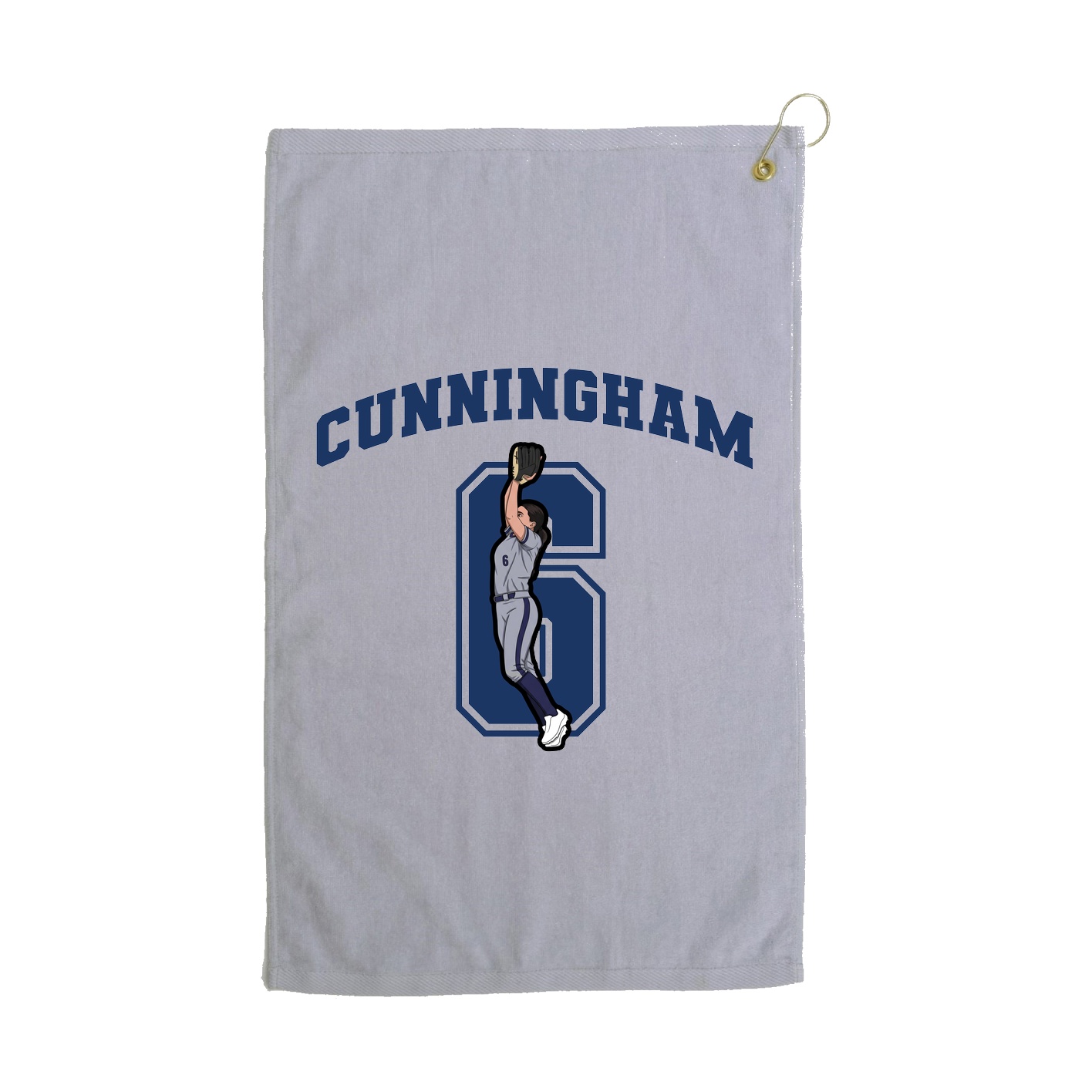 Golf Towel — Number in Grey