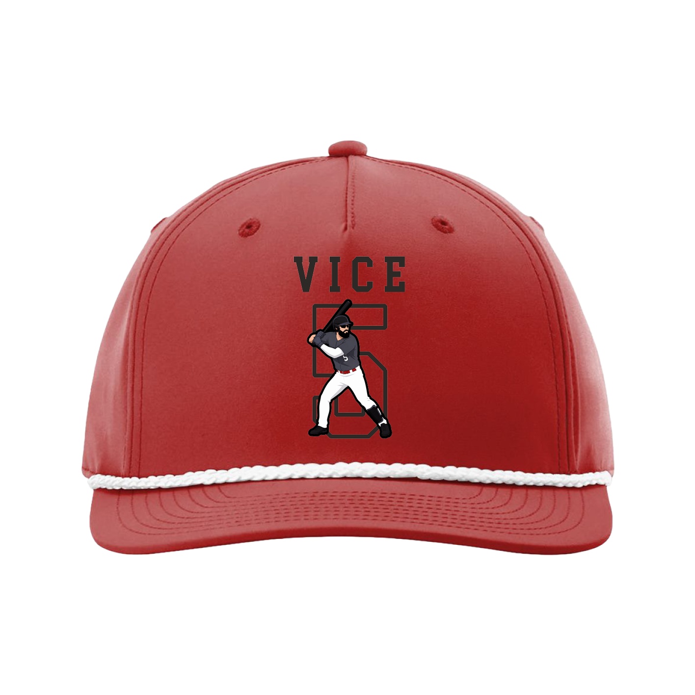 Five-Panel Classic Rope Cap — Shirsey in Red