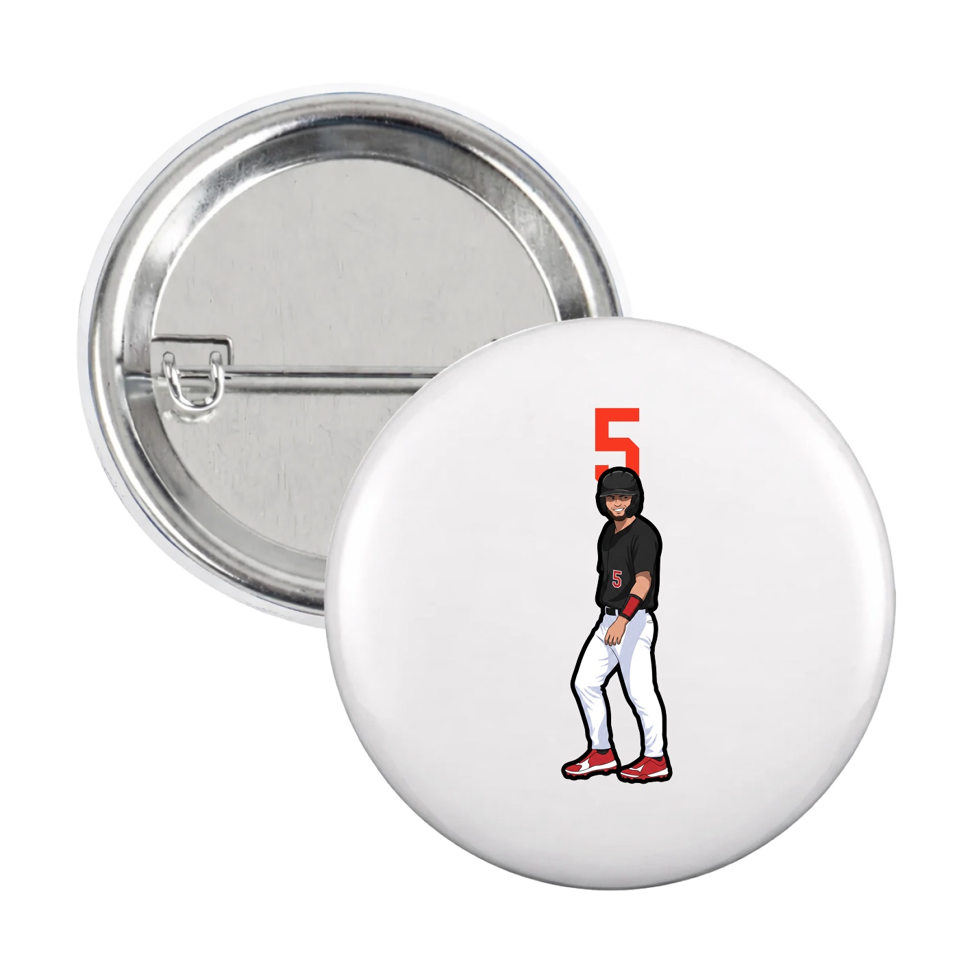 Game Day Button — Number Top in White