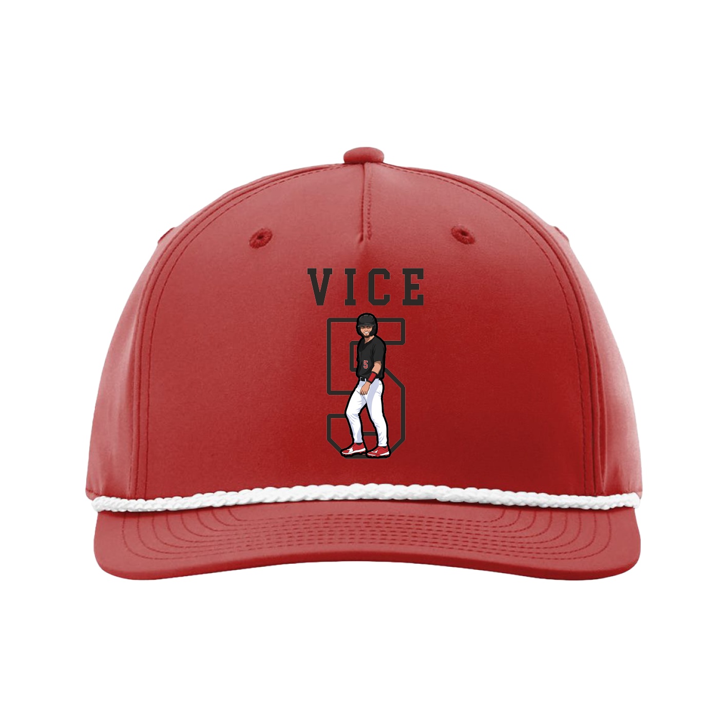 Five-Panel Classic Rope Cap — Shirsey in Red