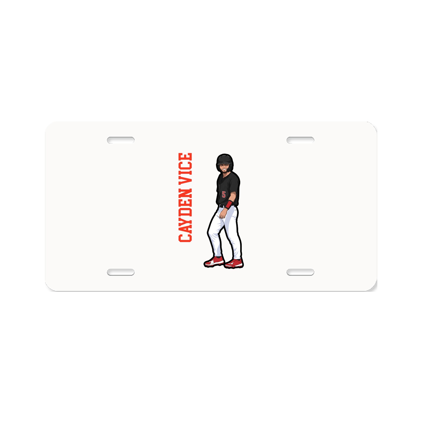 License Plate — Name Vertical in Classic