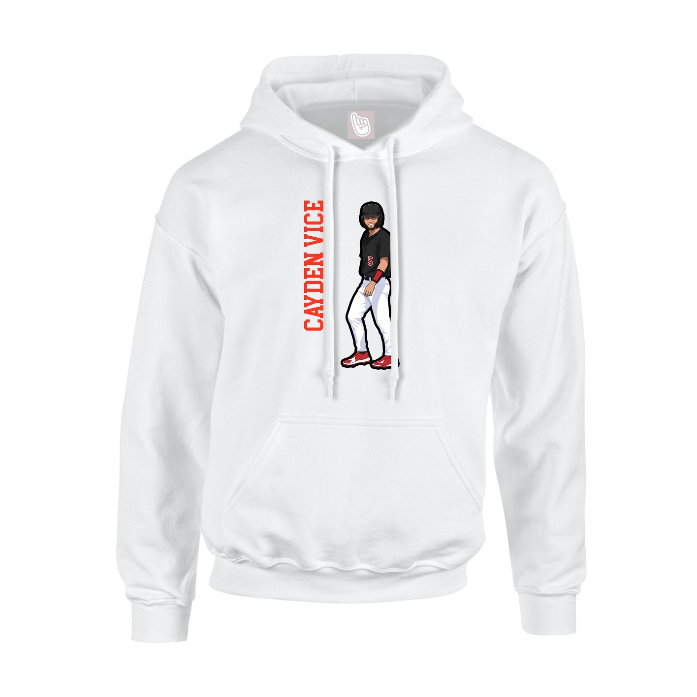 Youth Hoodie — Name Vertical in White
