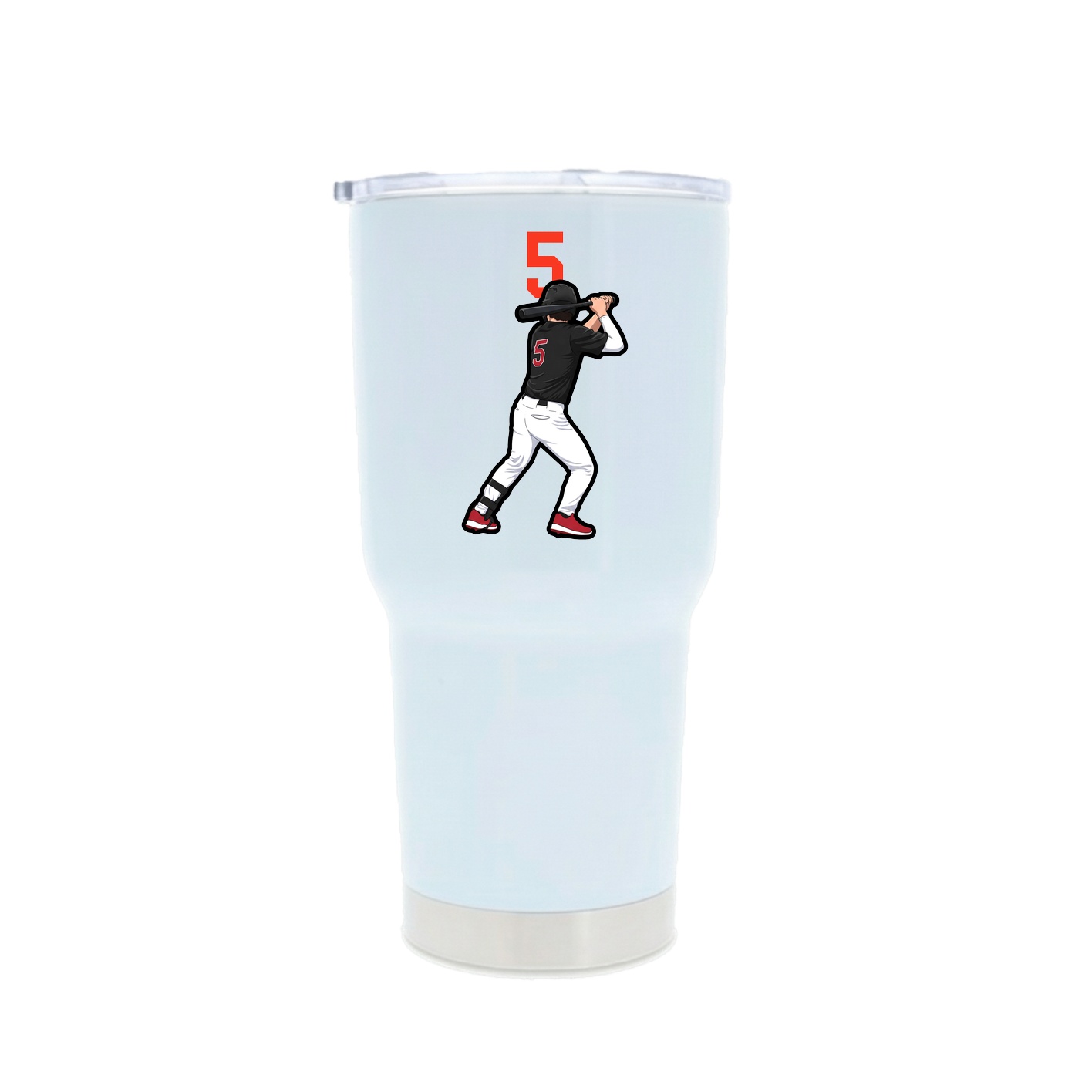 30oz Stainless Steel Tumbler — Number Top in White