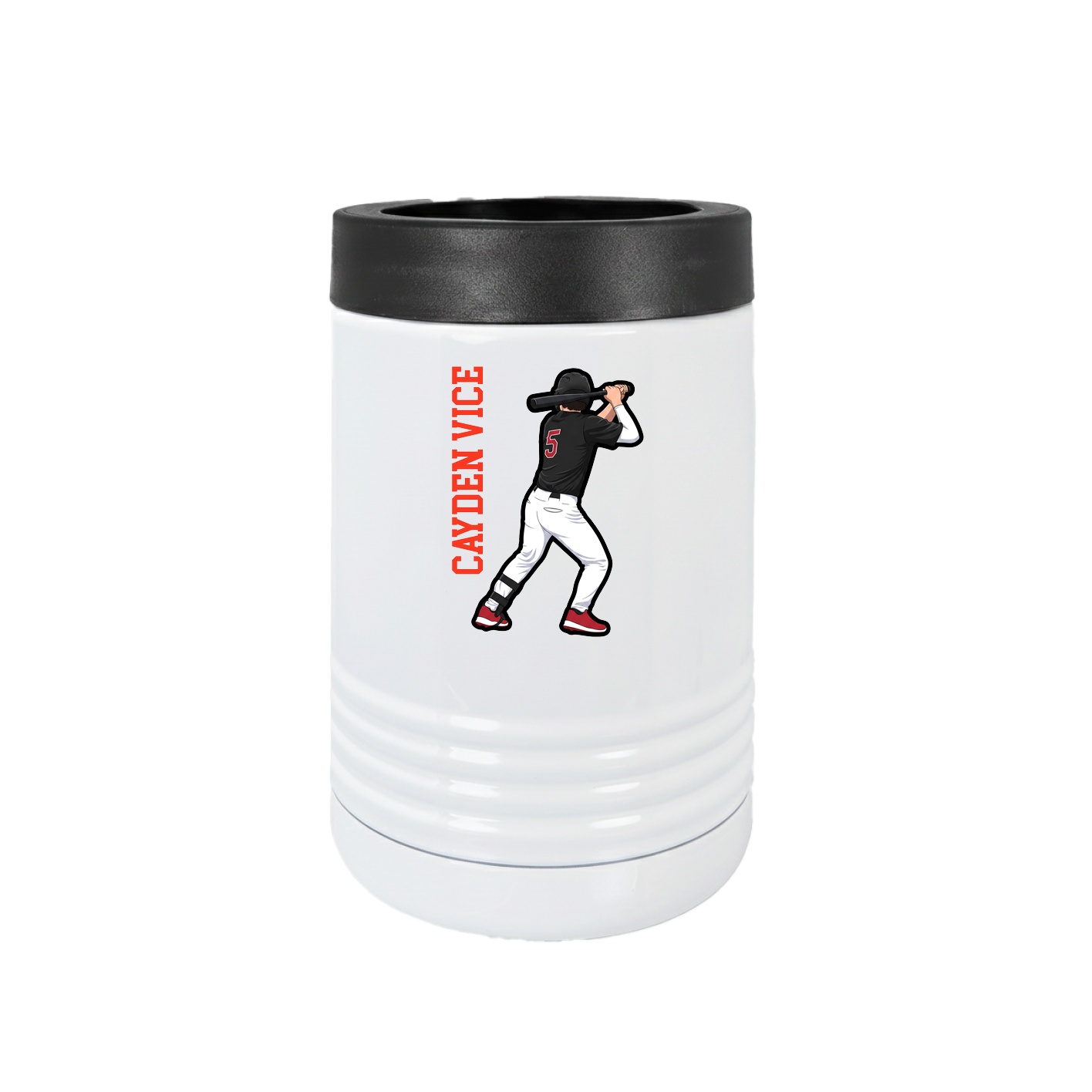 Beverage Holder — Name Vertical in White